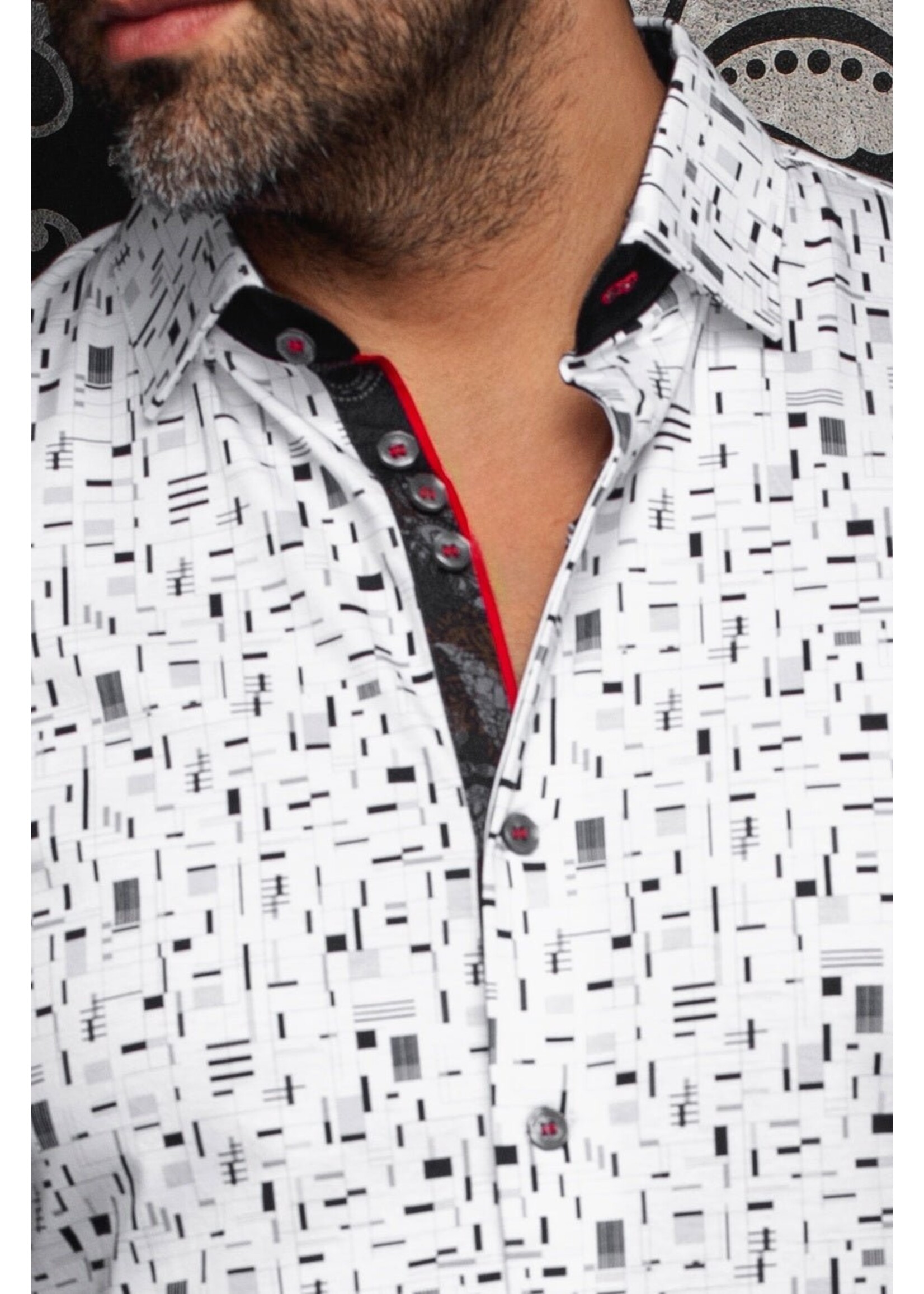 AU NOIR Chemise extensible manches longues STRATTA - Blanc