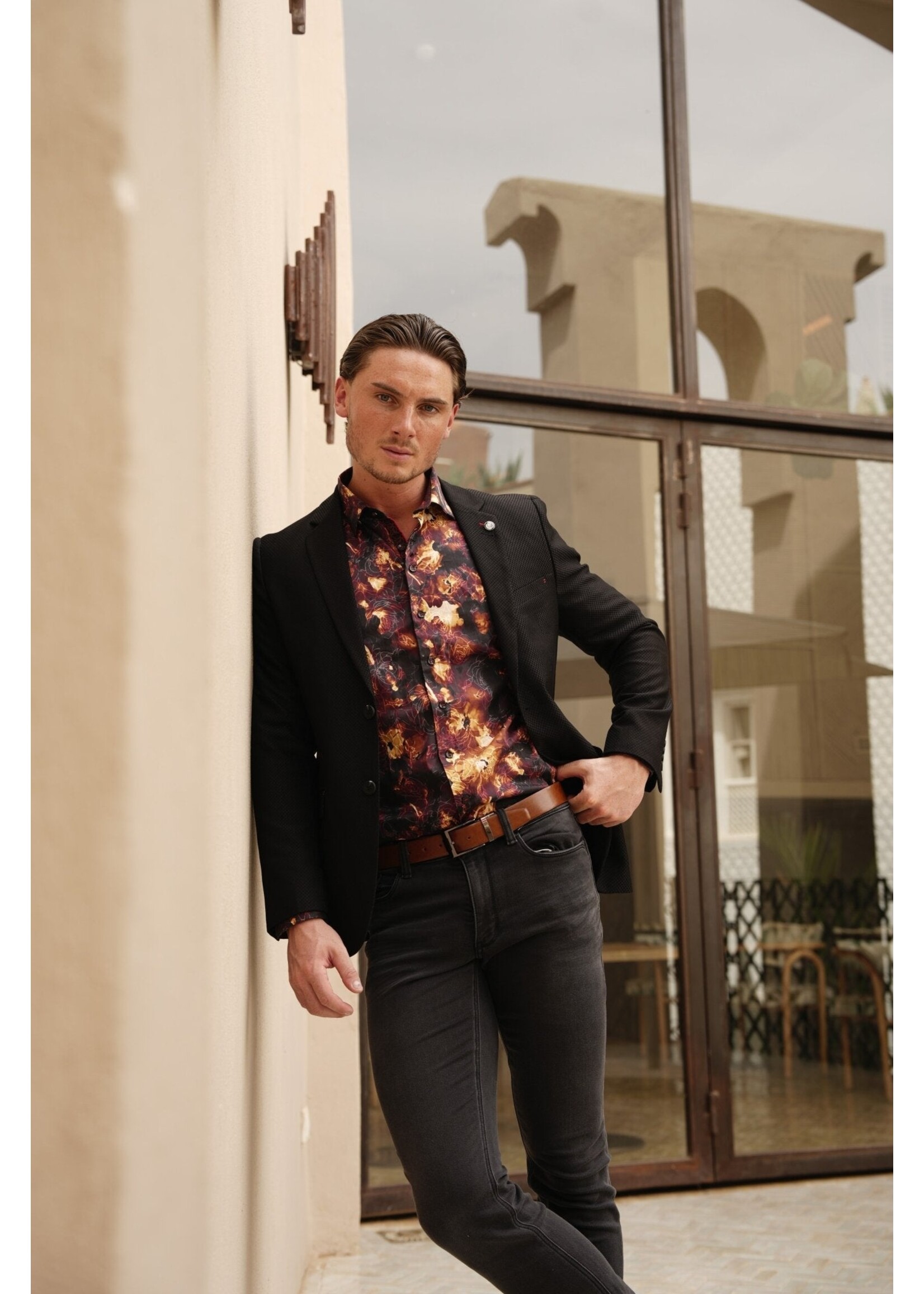 AU NOIR Chemise extensible manches longues ROSARUGOSA - 3 couleurs disponibles