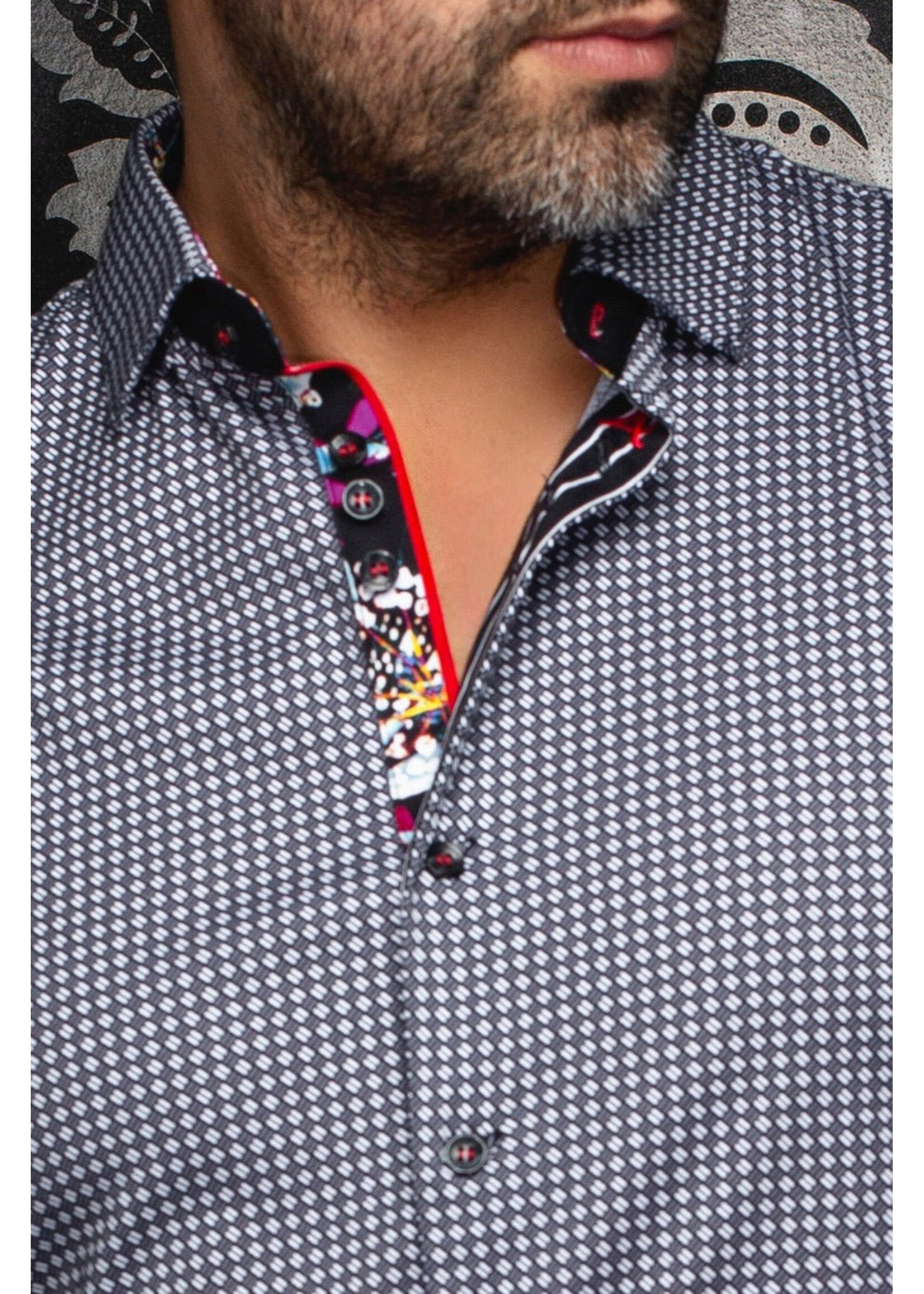 AU NOIR Shirt | POLGAR, Grey White