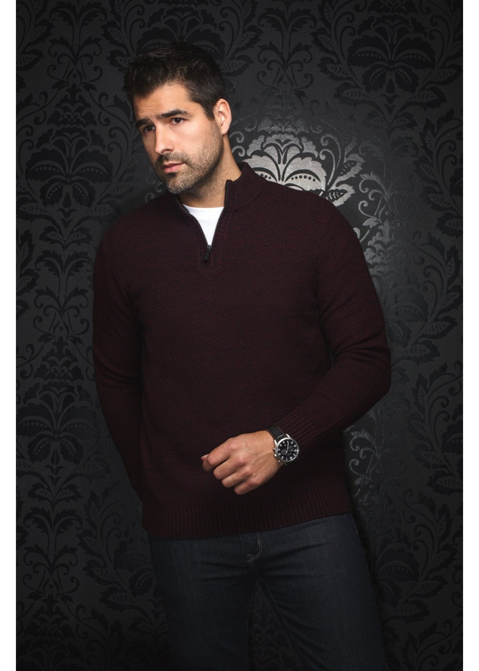 AU NOIR MERINOS WOOL CHANDAIL | VOGAR, burgundy