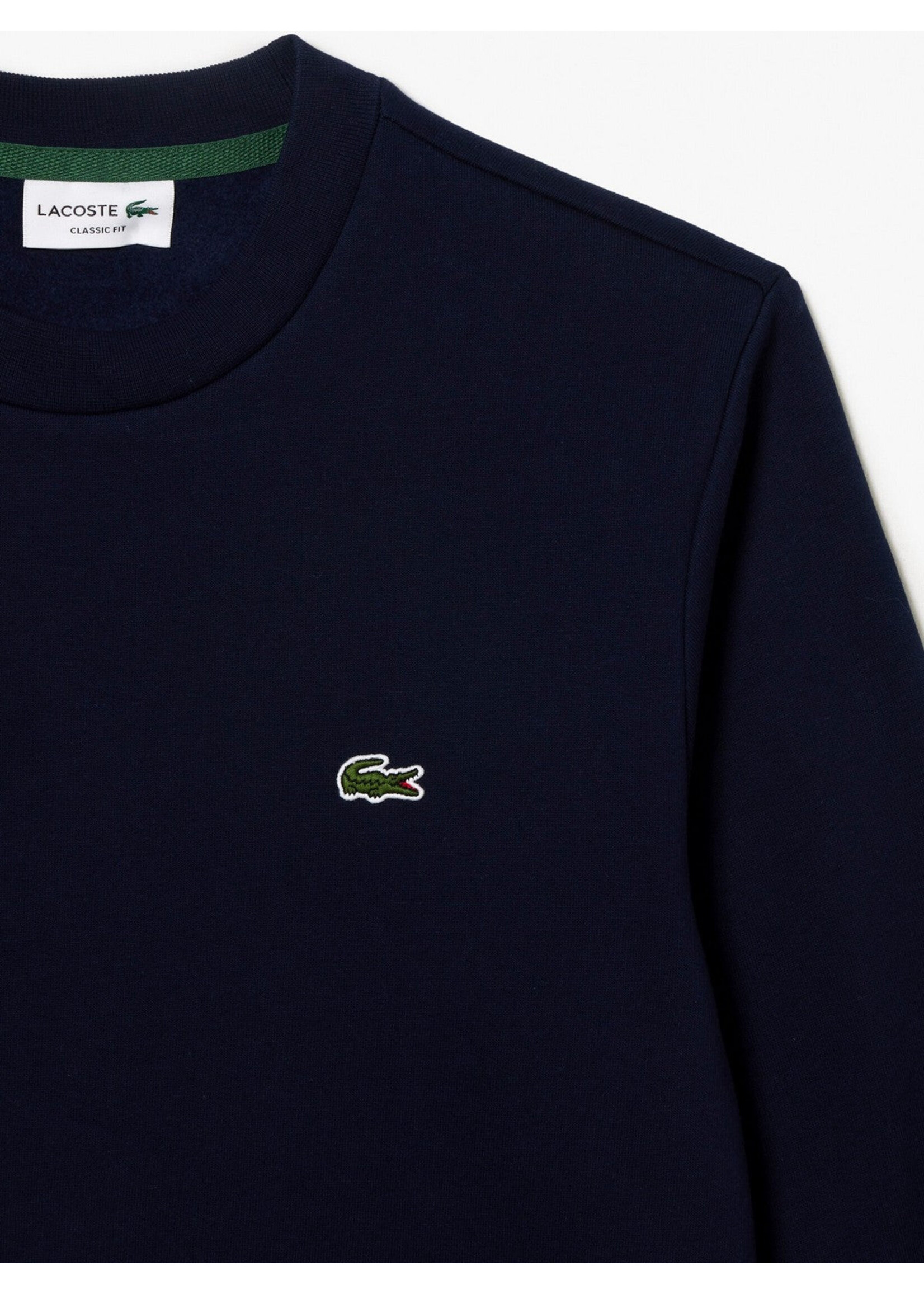 LACOSTE Sweatshirt en molleton de coton biologique pour homme - Marine