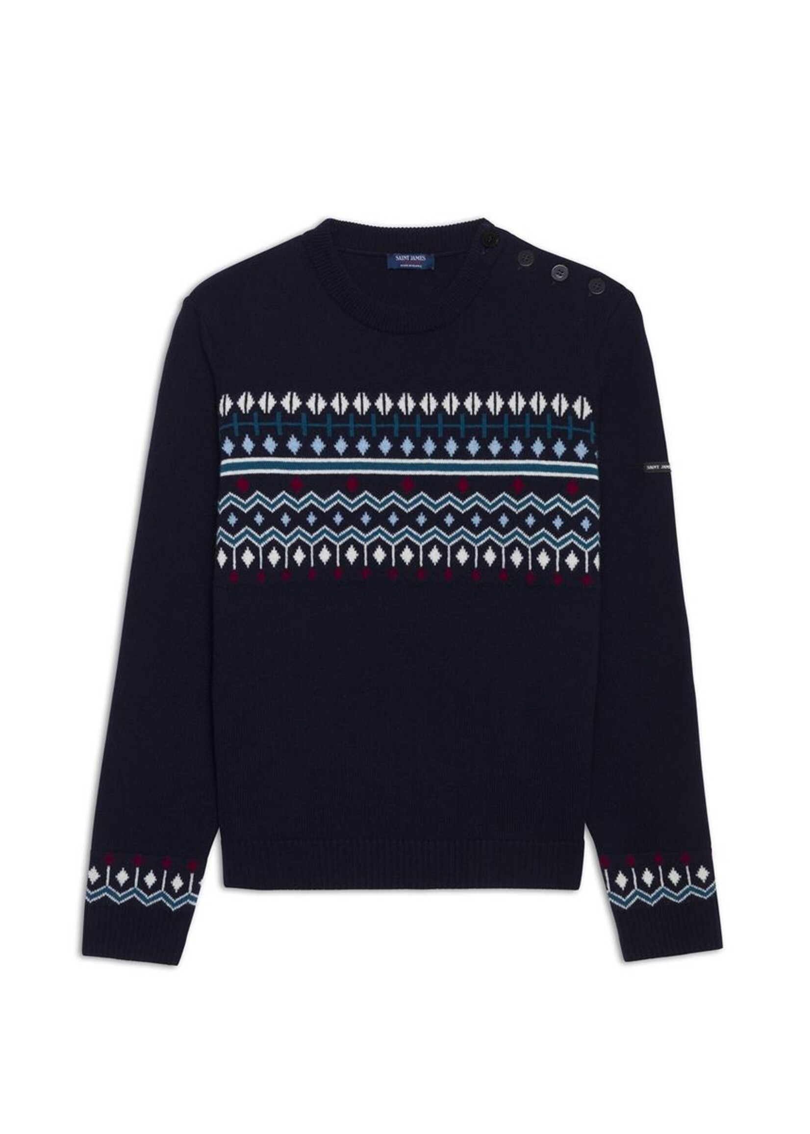SAINT-JAMES Wool sweater winter patterns made in France - BRIANCON