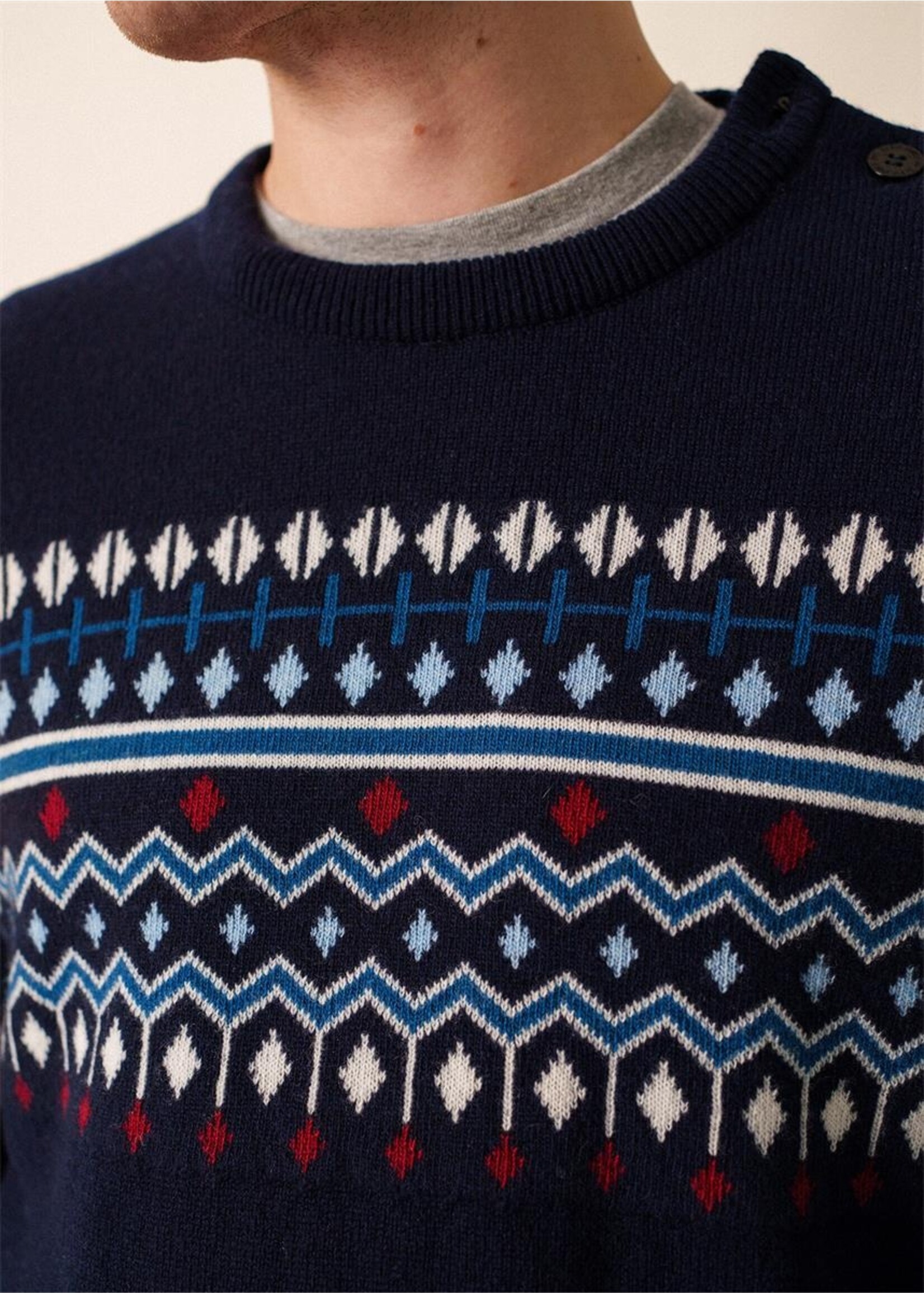 SAINT-JAMES Wool sweater winter patterns made in France - BRIANCON