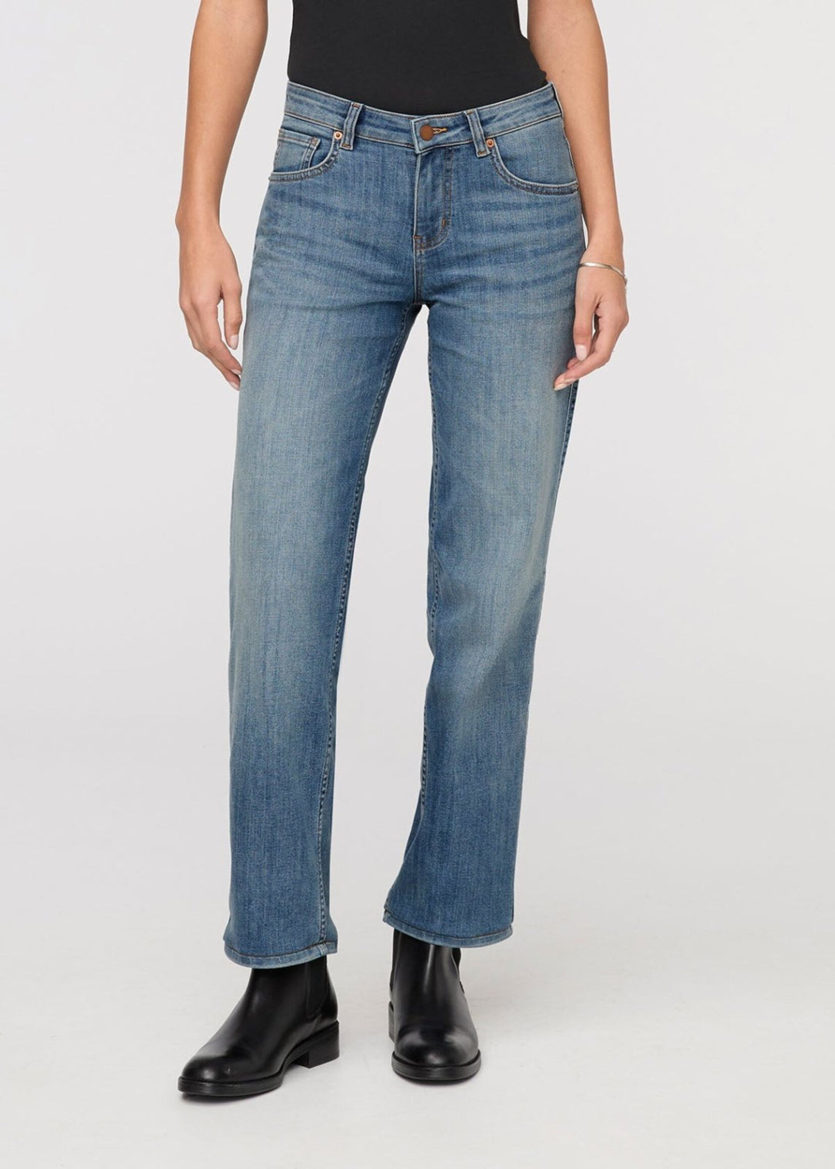 DUER Performance Denim Mid Rise Straight - Blue Ash