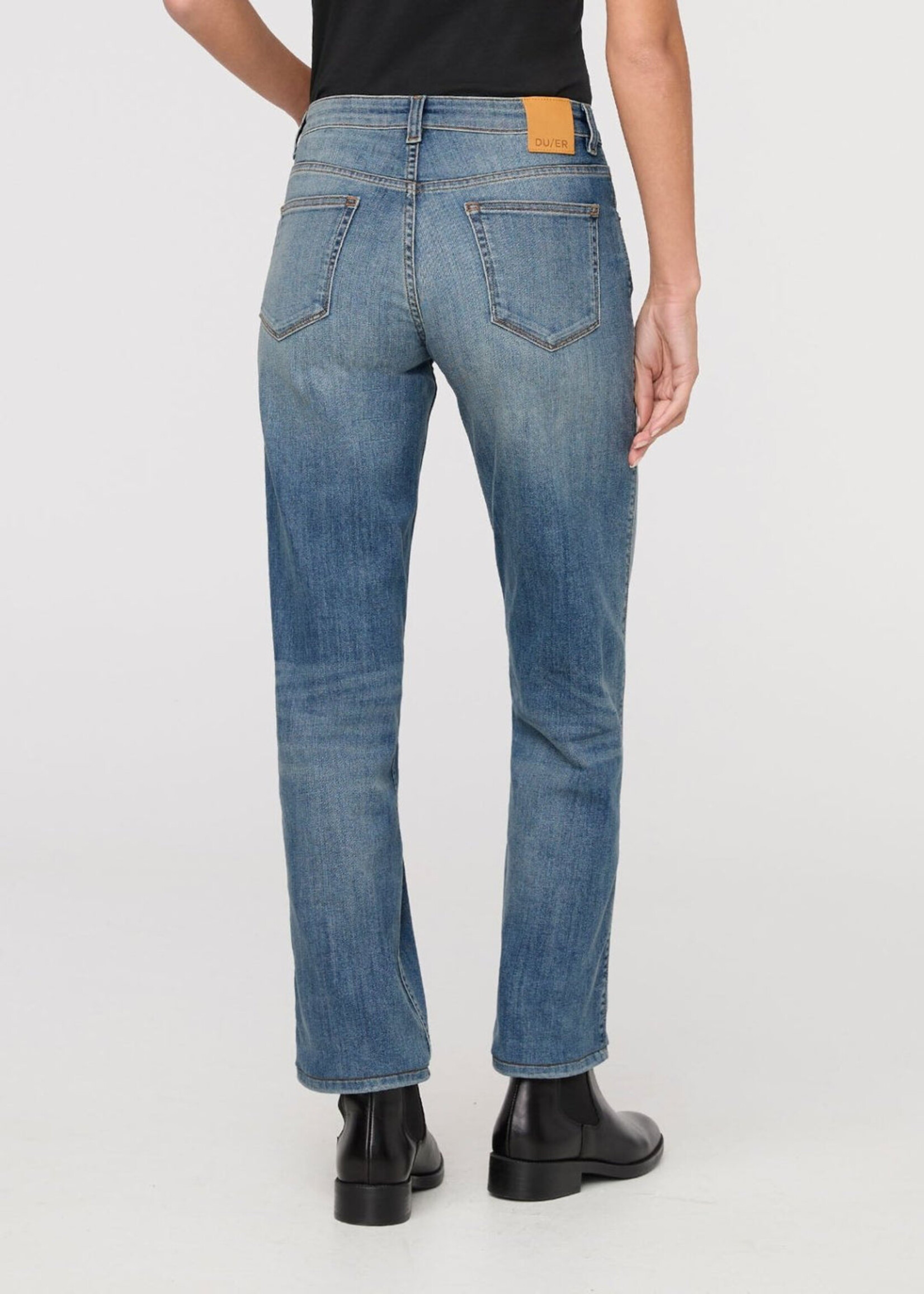 DUER Performance Denim Mid Rise Straight - Blue Ash