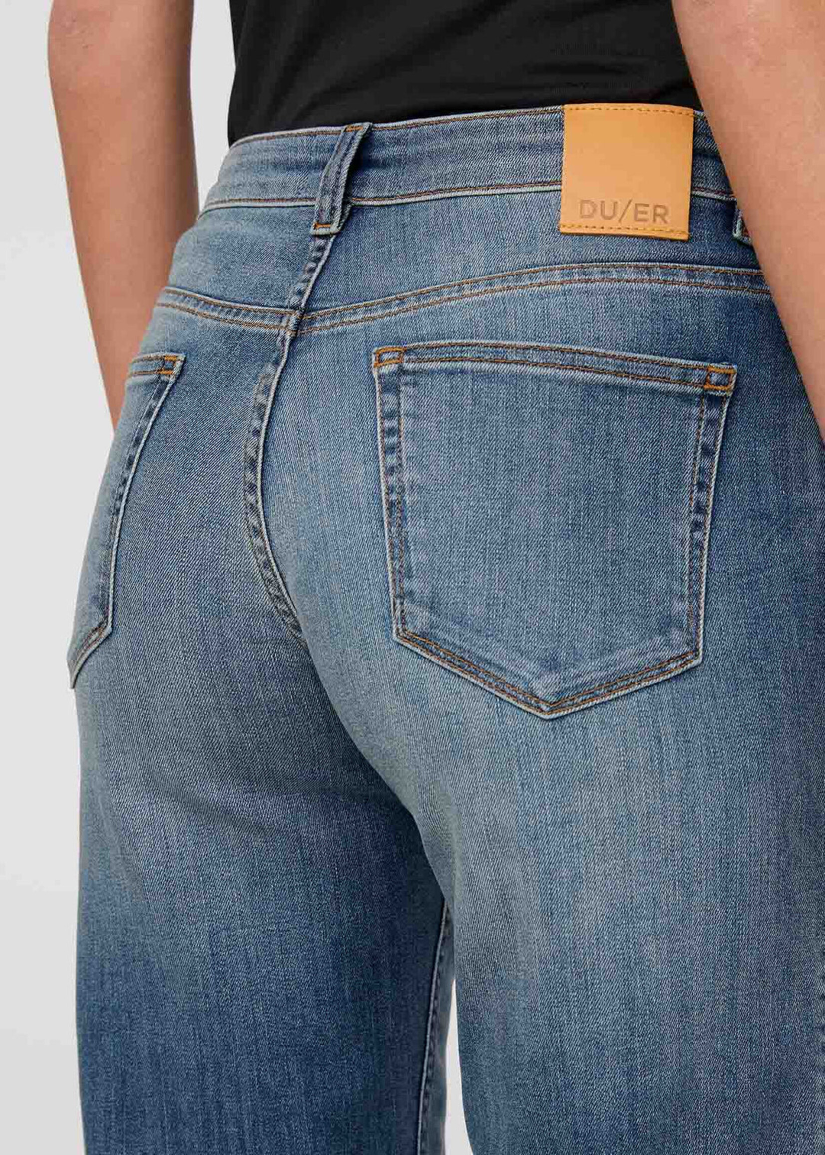 DUER Performance Denim Mid Rise Straight - Blue Ash