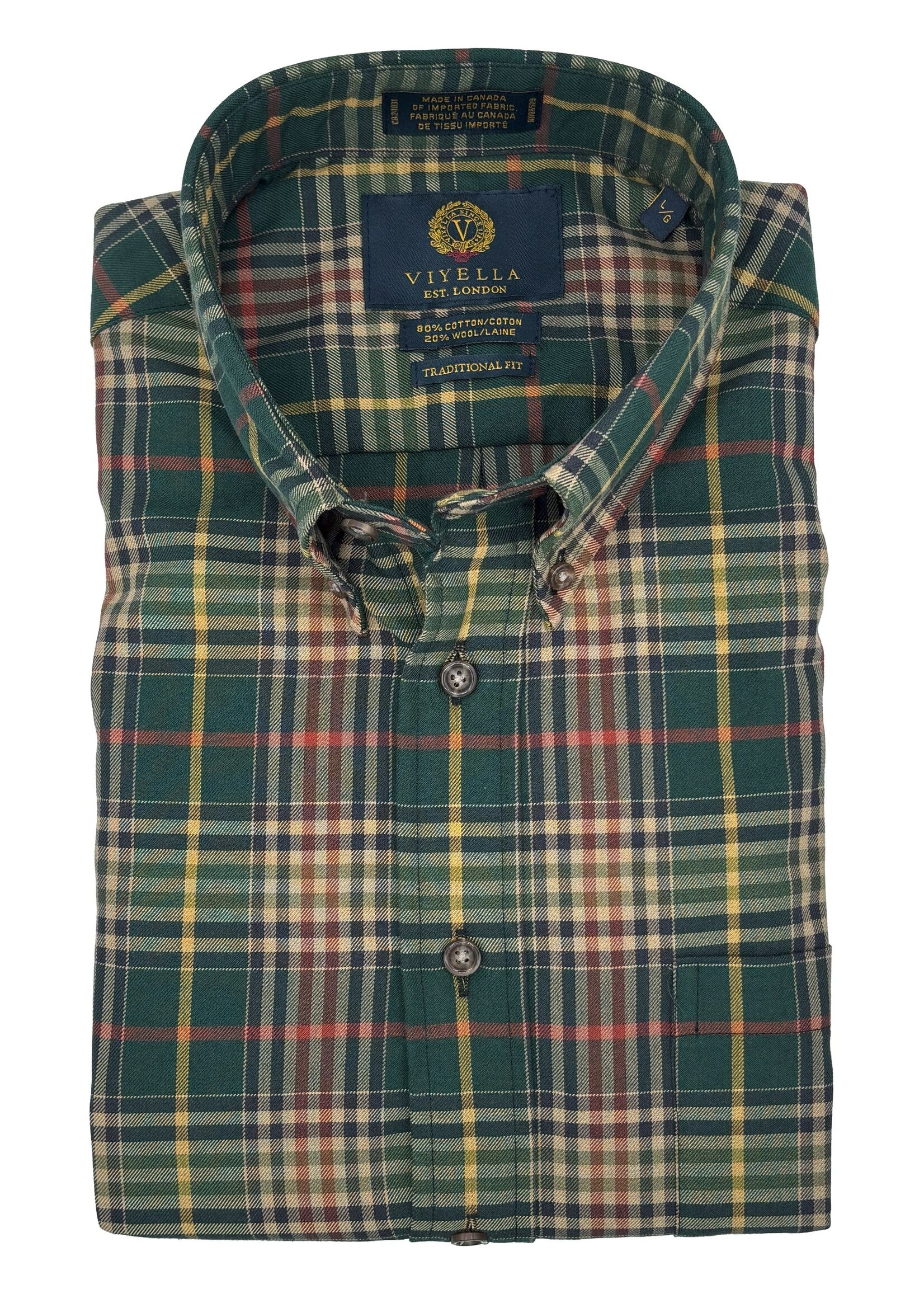 VIYELLA Viyella Forest Green Made in Canada Shirt