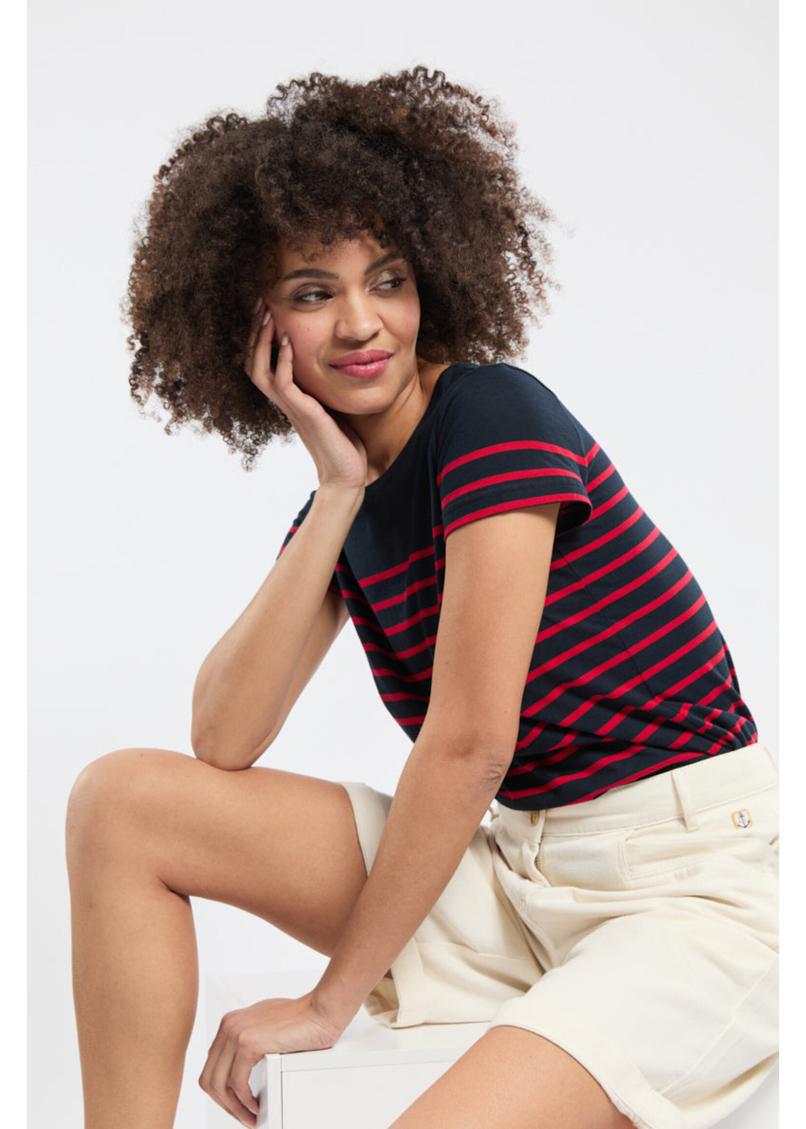 ARMOR-LUX Marinière manches courtes en coton léger pour femme-ETEL  2 couleurs disponibles