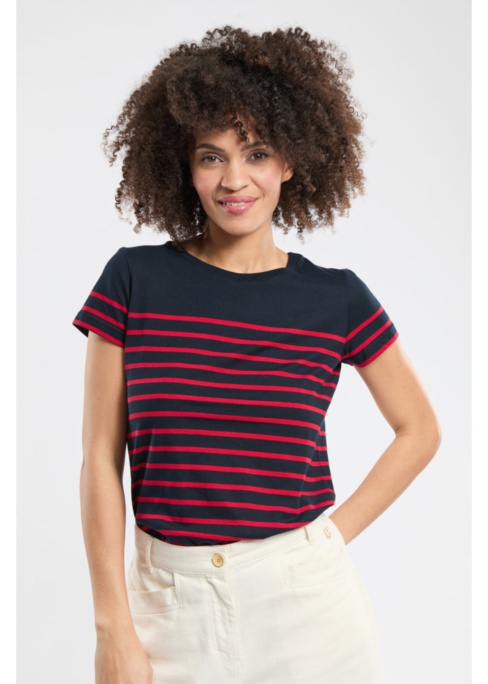 ARMOR-LUX Marinière manches courtes en coton léger pour femme-ETEL  2 couleurs disponibles