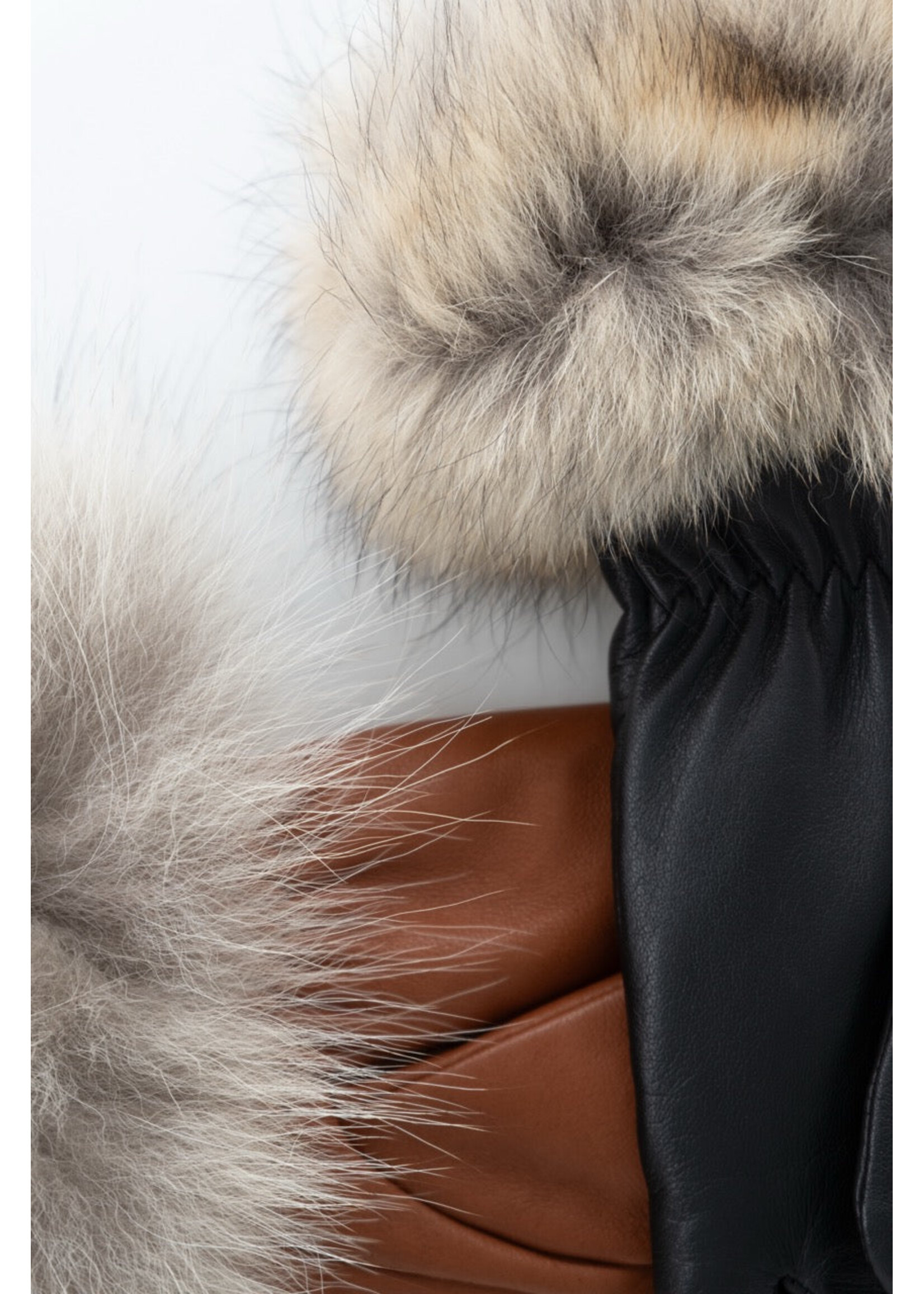 BRUME Gants de cuir isolés avec poignet en fourrure pour Femme - VICTORIA