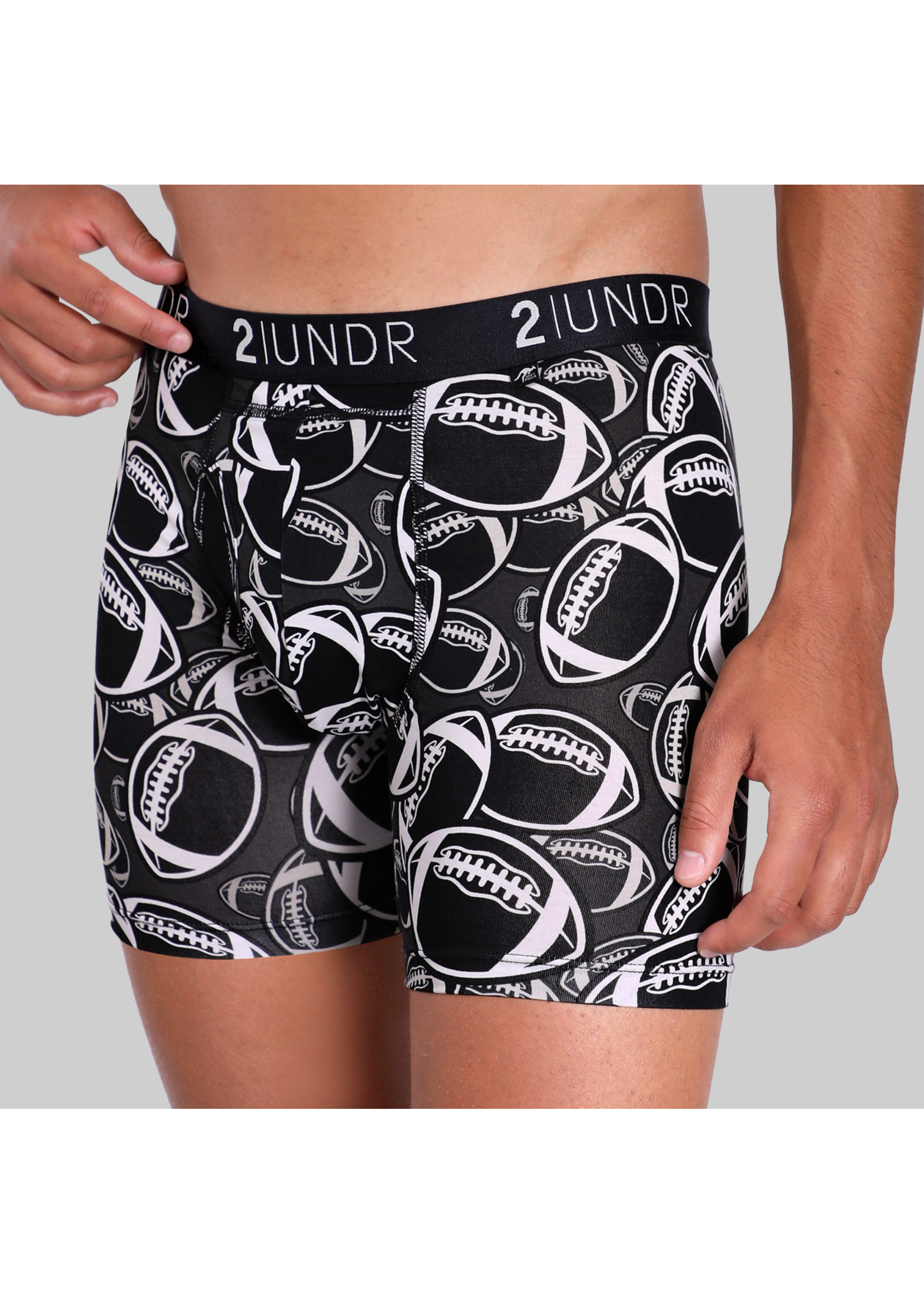2|UNDR Boxer 6'' Swing Shift en mélange de modal GRID IRON-Homme