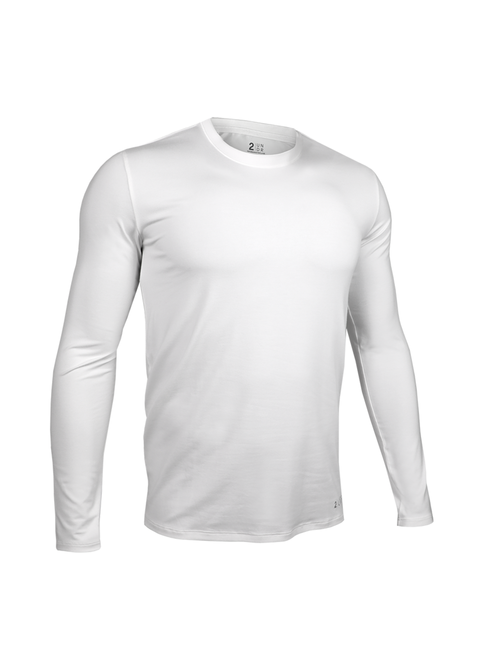 2|UNDR Luxury Long Sleeve Crew Tee- White