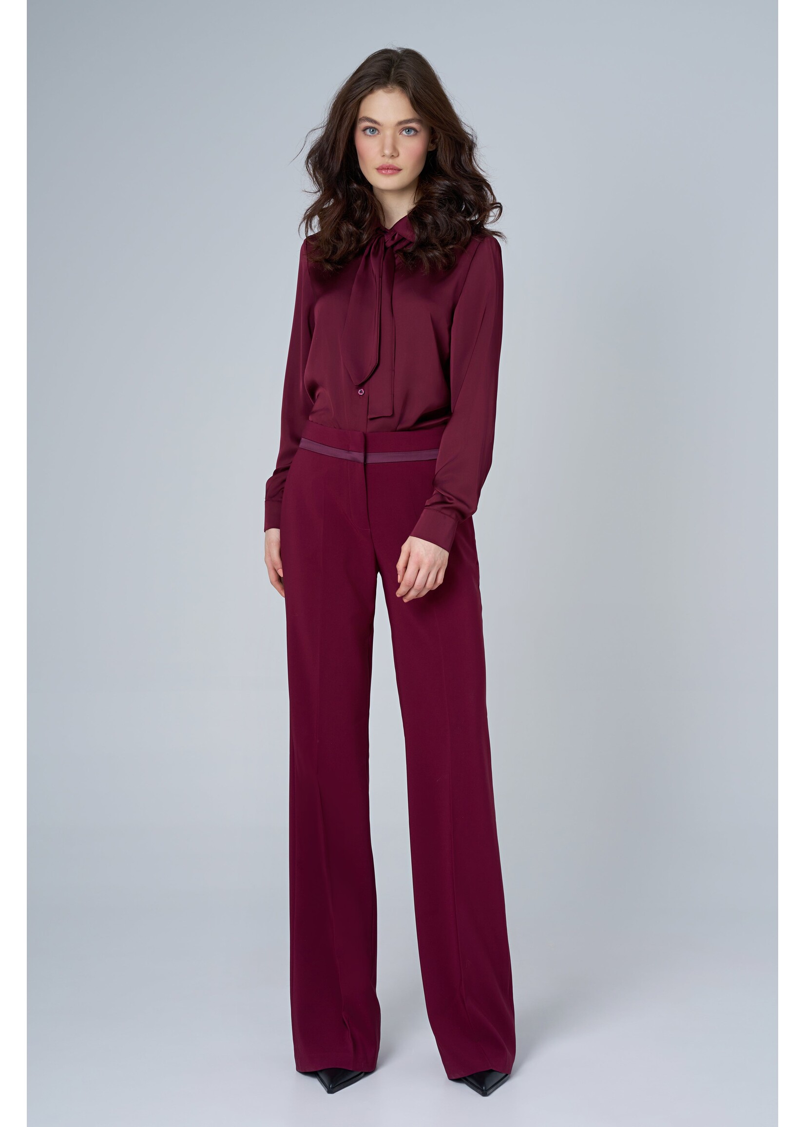 ASTRID Blouse ML satinée fabriquée en Italie - 2 couleurs disponibles