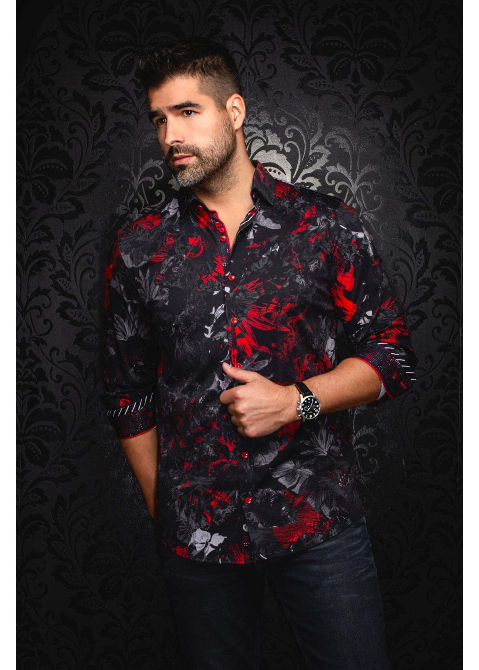 AU NOIR Chemise extensible manches longues LANNISTER