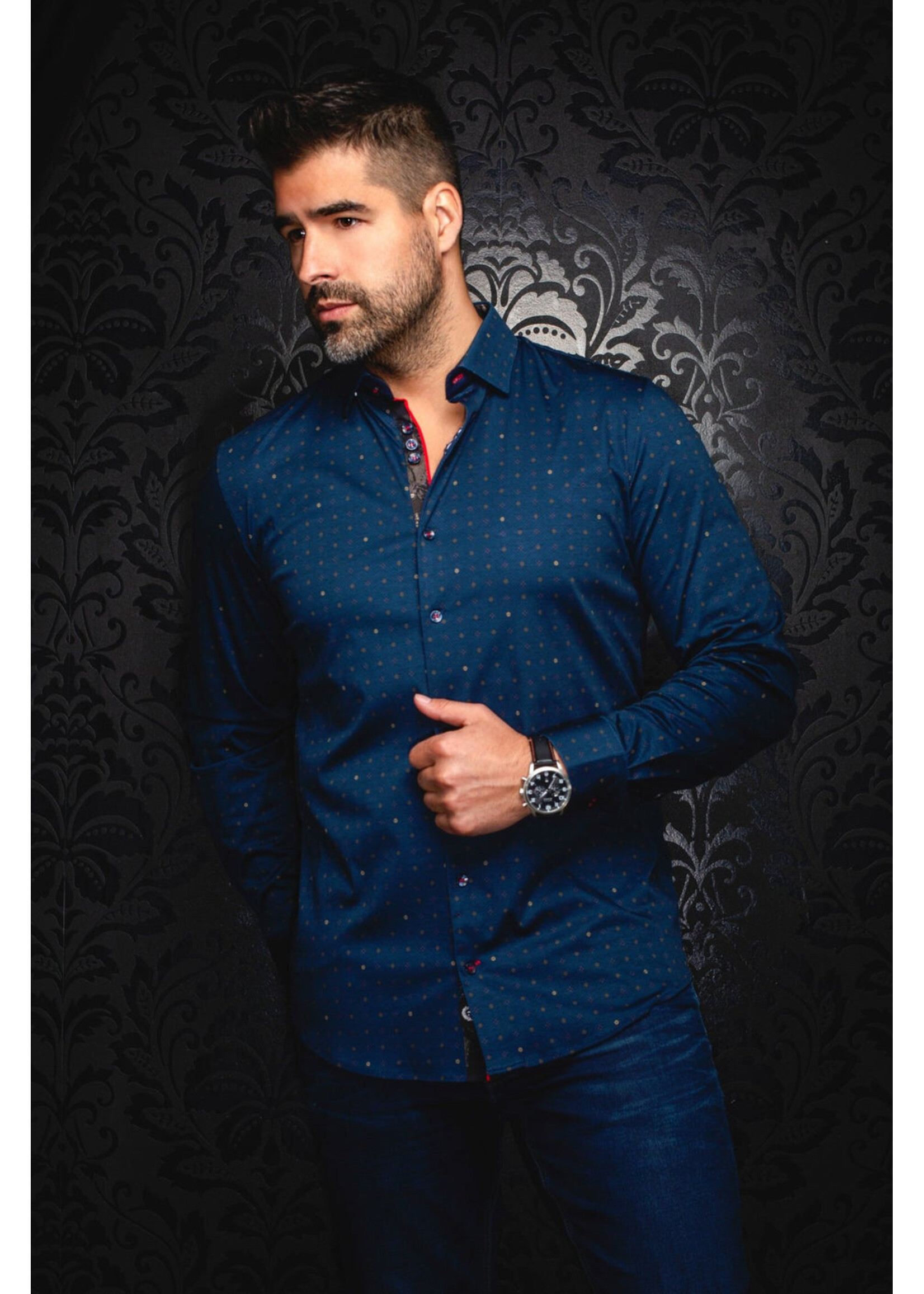 AU NOIR Chemise extensible manches longues CLYDE - 2 couleurs disponibles