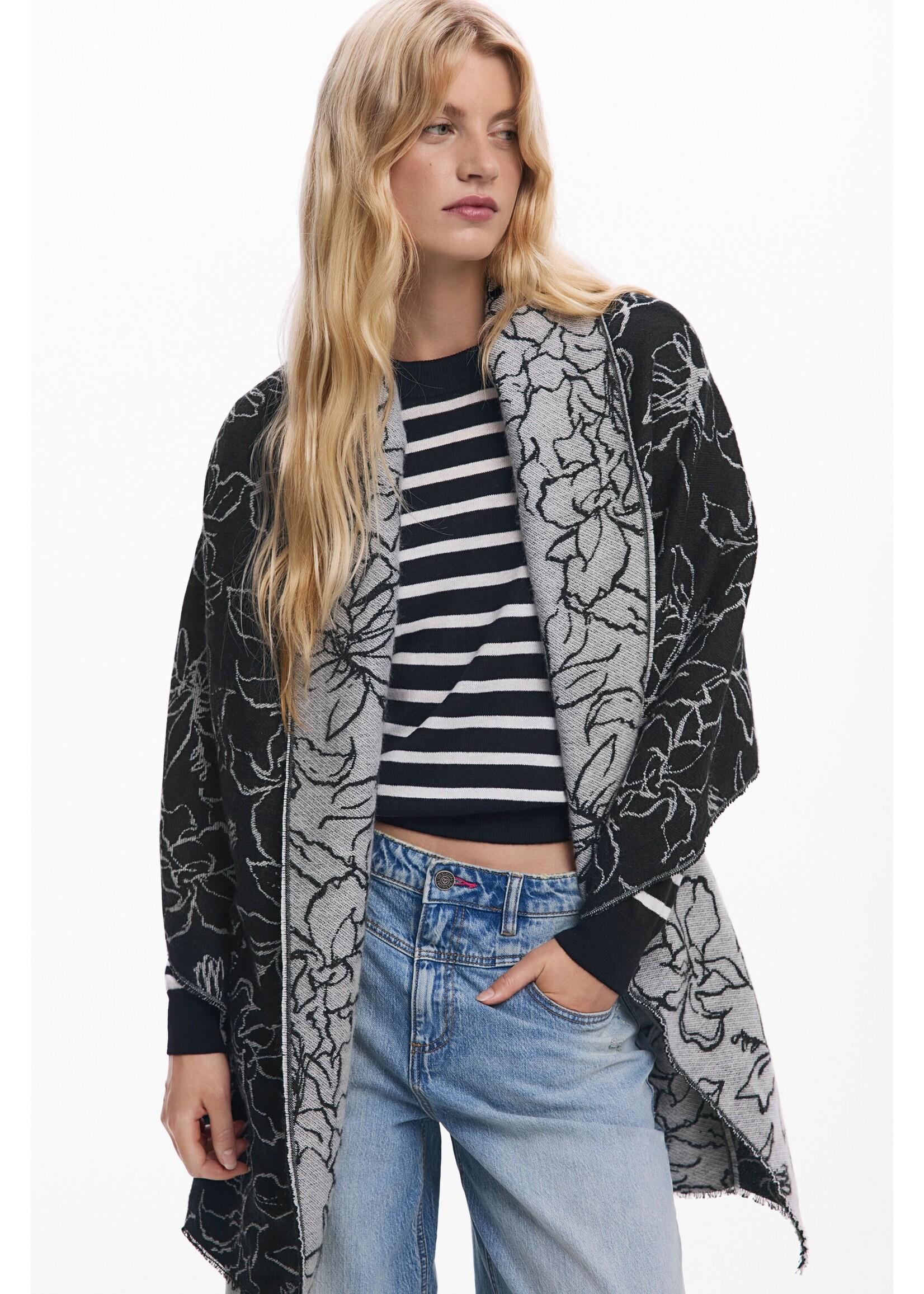 DESIGUAL GRANDE ÉCHARPE SCARF_FLOWERY