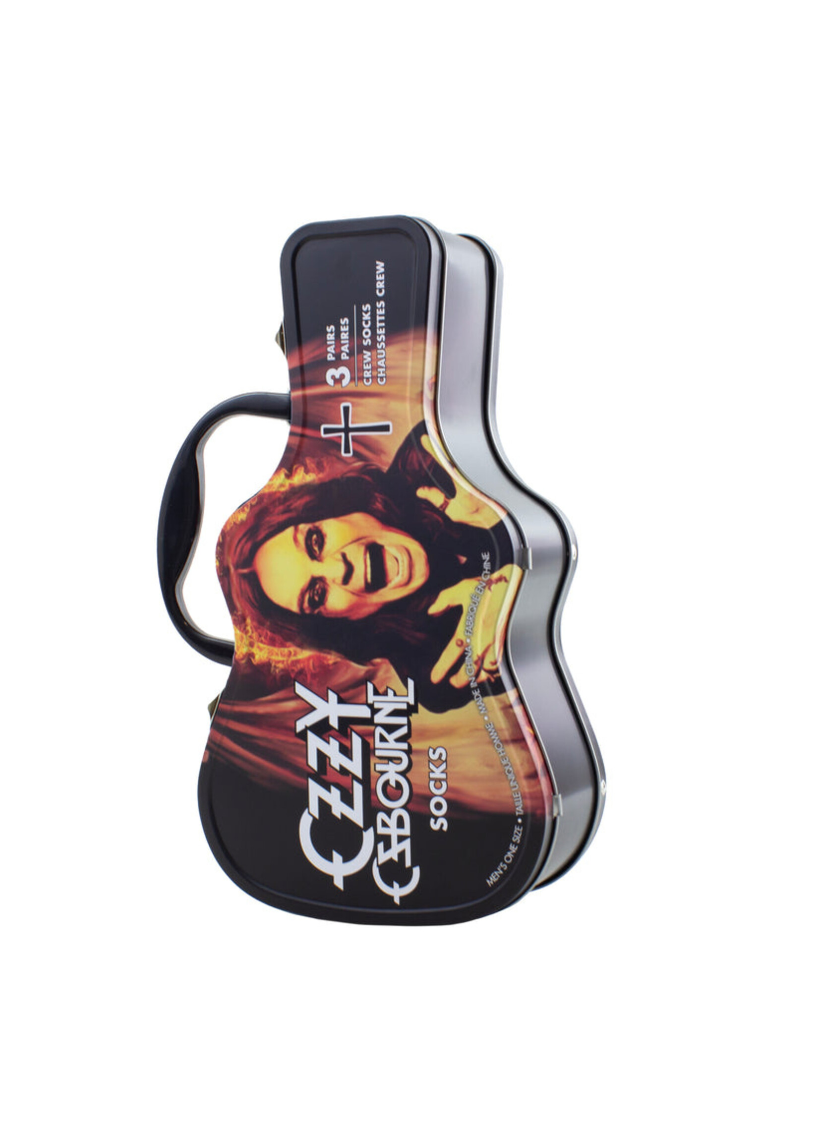 PERRI'S SOCKS OZZY GUITAR TIN SOCK BOX, 3 PAIR