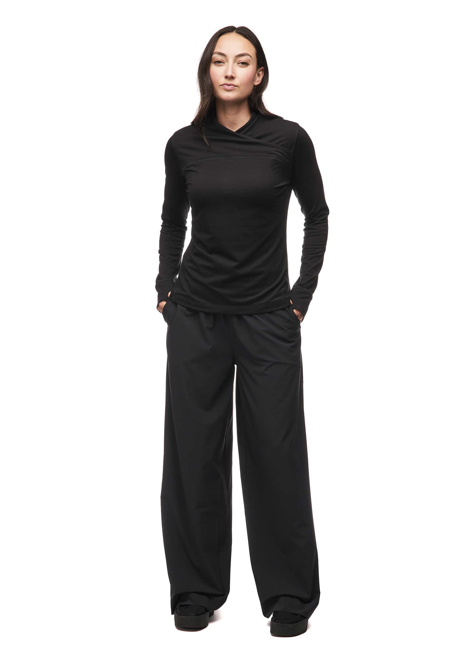 INDYEVA Palazzo tissé léger - EPESI LG - 3 couleurs disponibles - Black