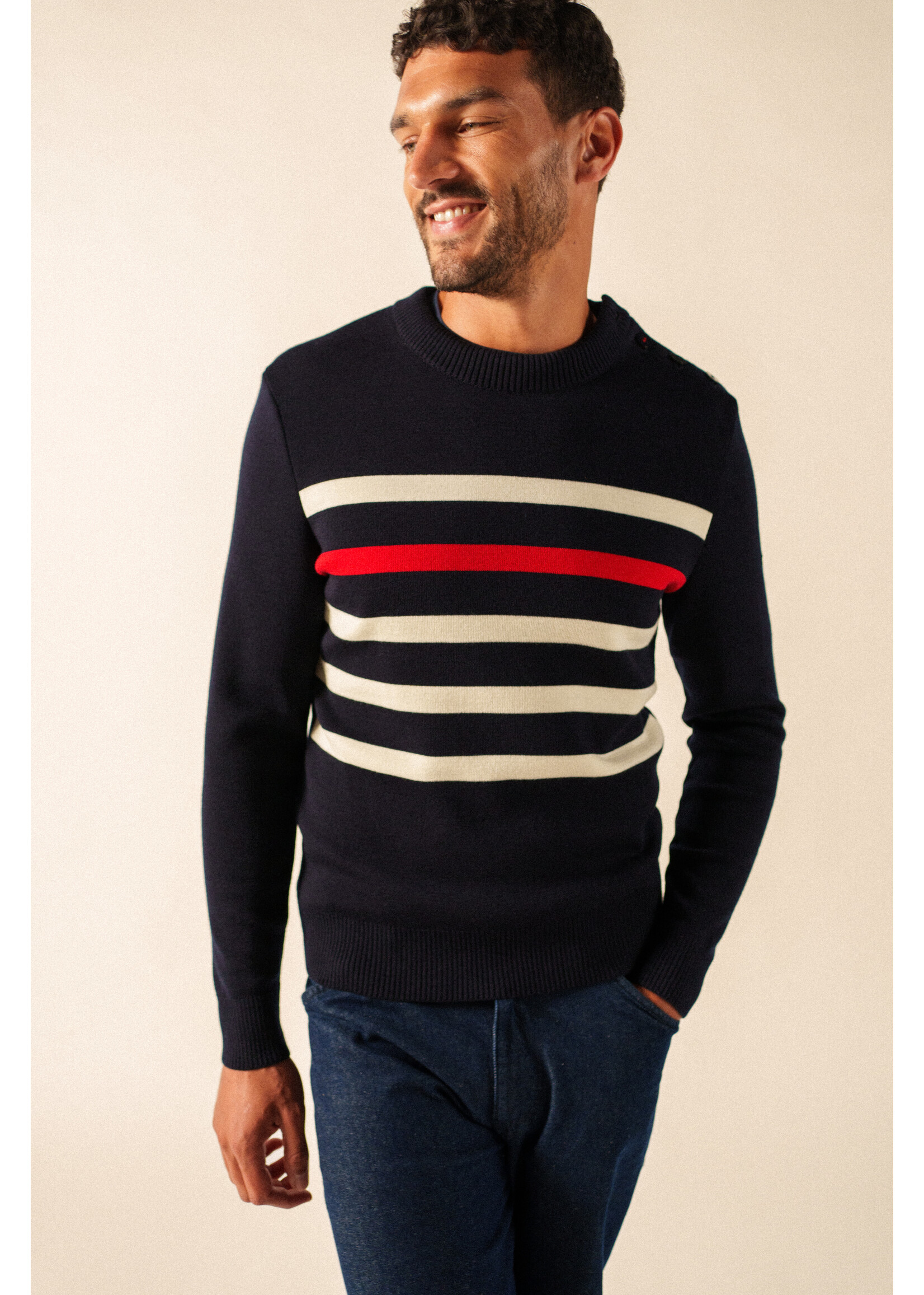 SAINT-JAMES Tricot à rayures St-James 100% laine - PEZENAS