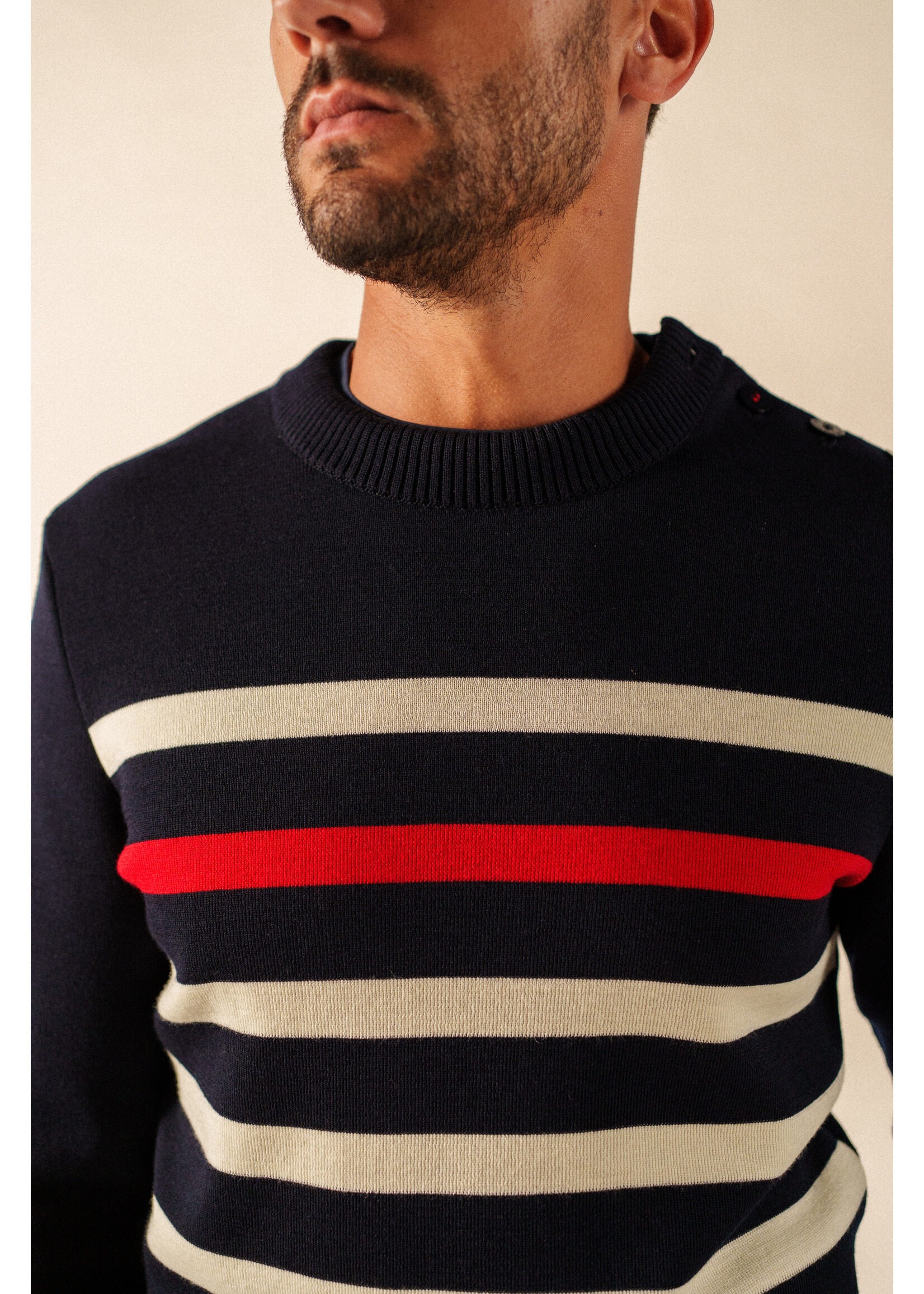 SAINT-JAMES Tricot à rayures St-James 100% laine - PEZENAS