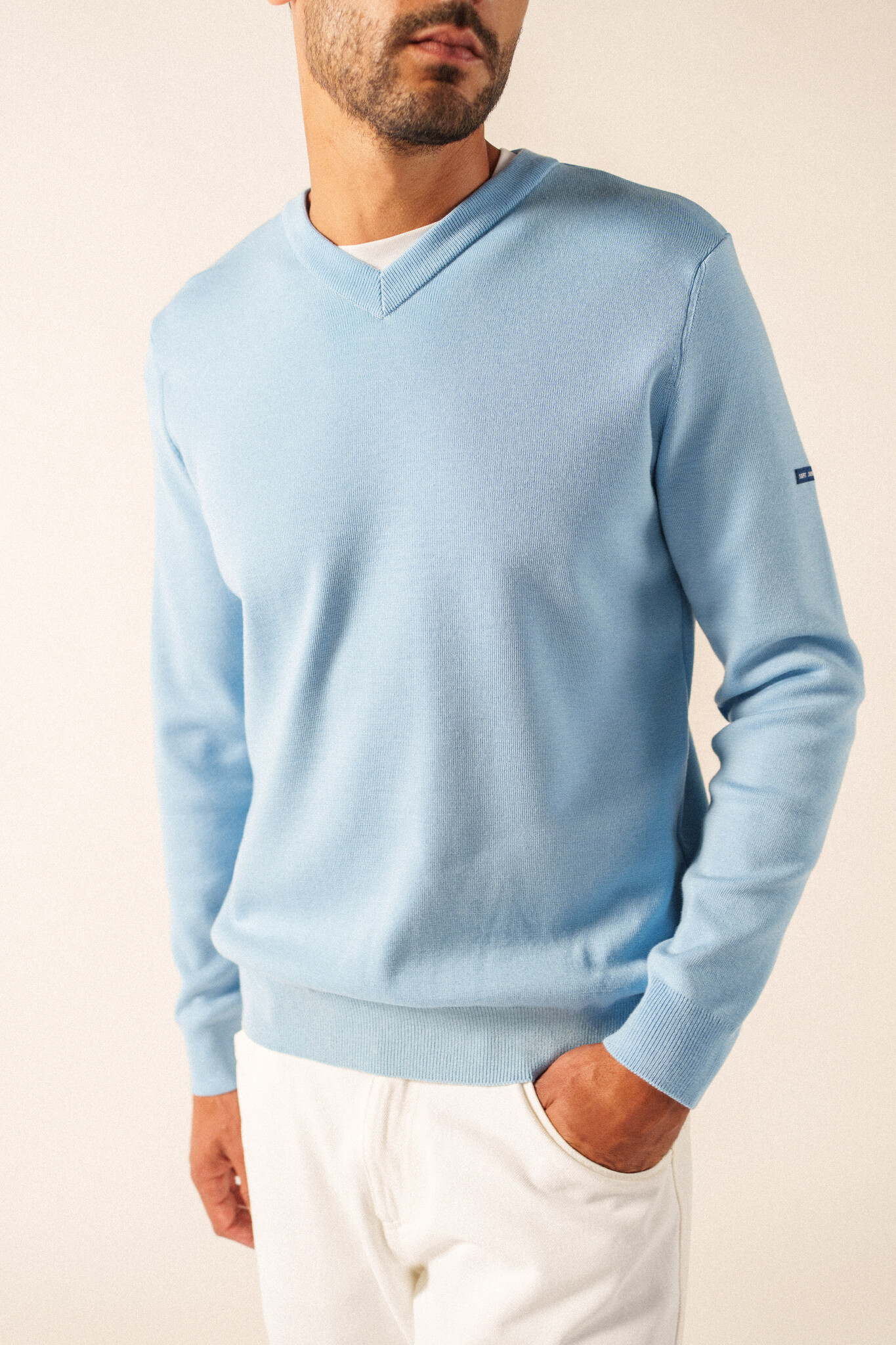 Pull laine Col rond homme Navy Coltan