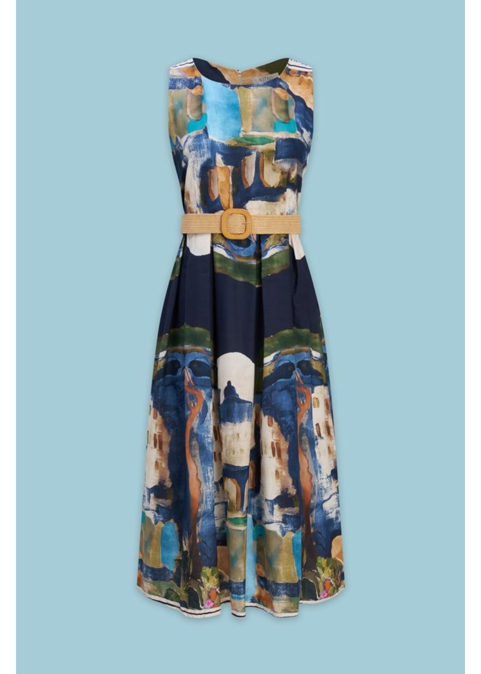 ASTRID Robe légère imprimé abstrait avec ceinture ASTRID 19-U12189I