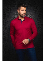 AU NOIR Chandail polo imprimé ML pour homme CHELSEA-Cabernet