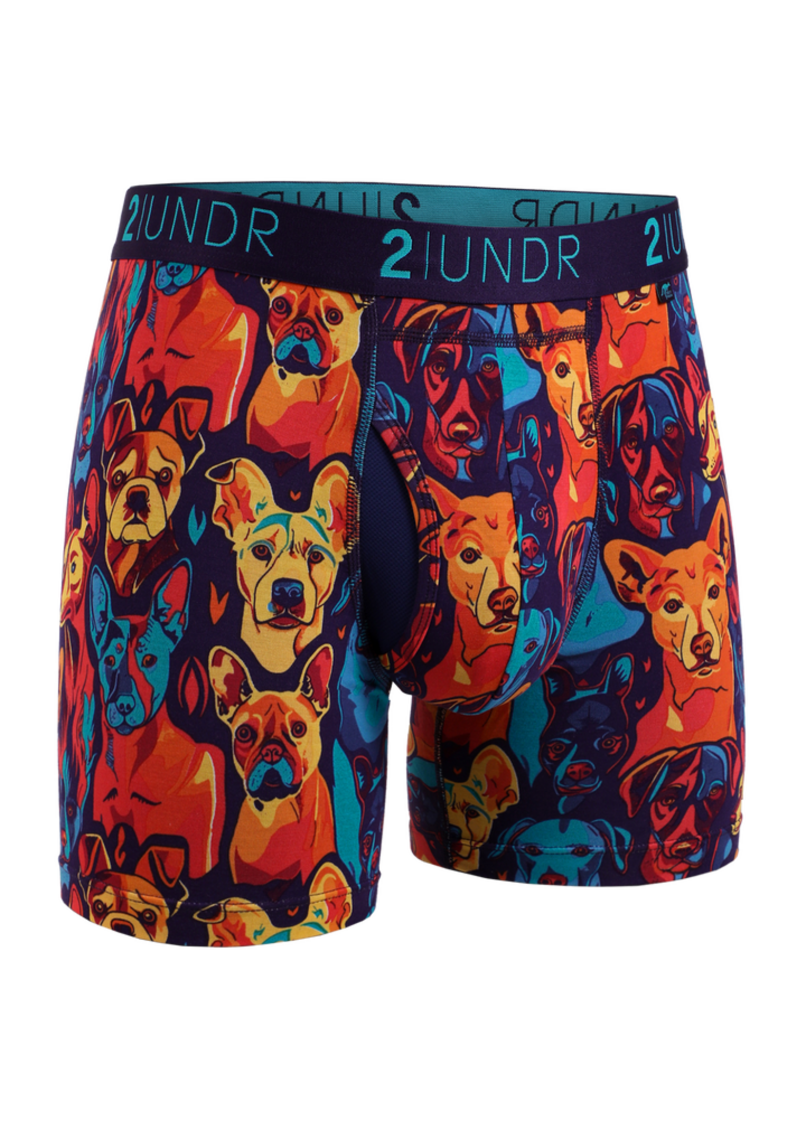 2|UNDR Boxer 6'' Swing Shift en mélange de modal avec imprimé de chiens-Homme