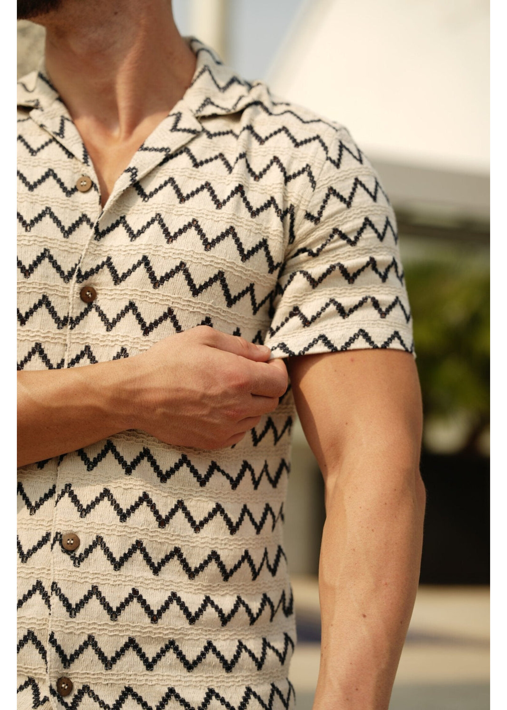 AU NOIR Short Sleeve Open Collar Shirt AU NOIR - RAJ-T