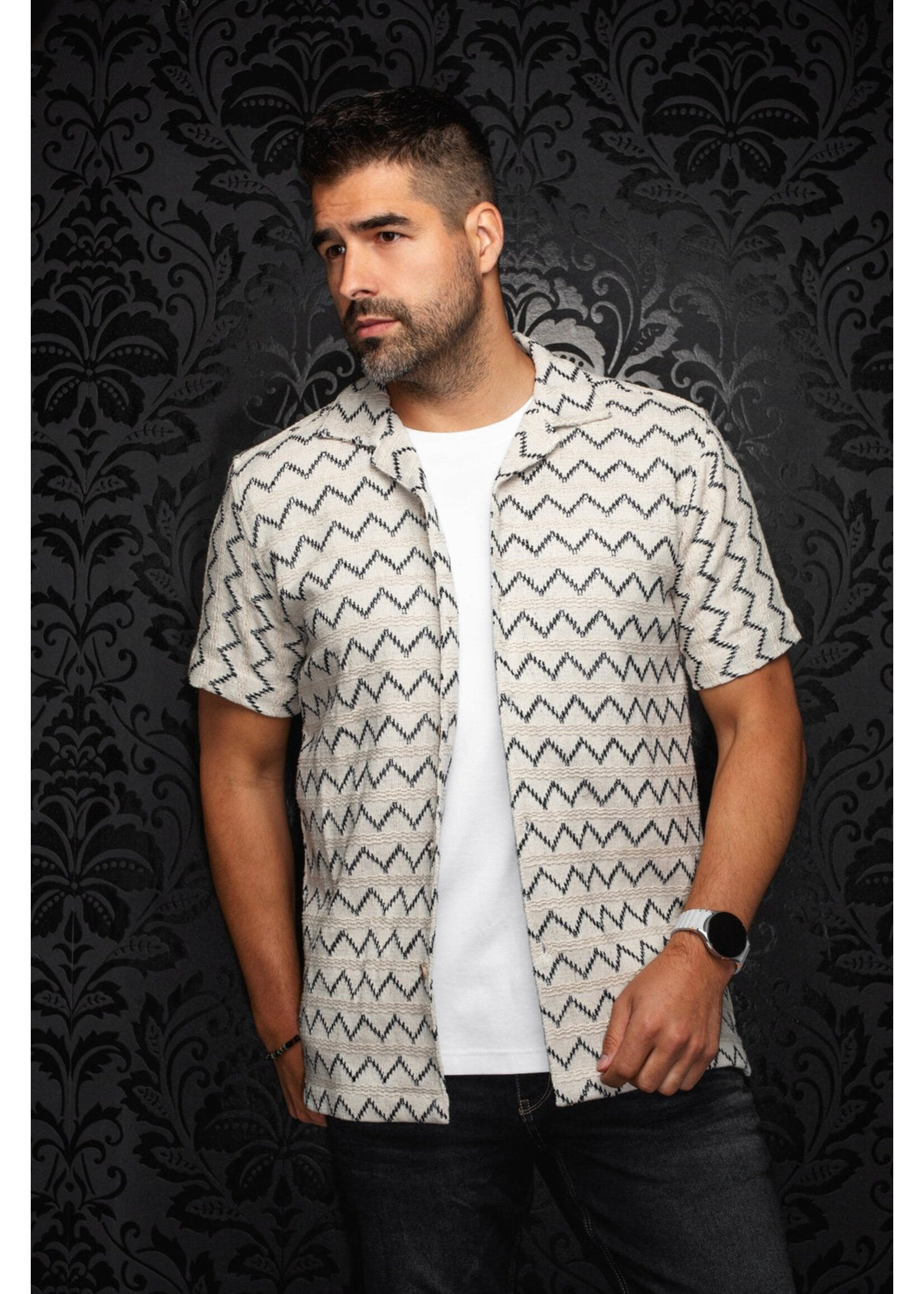 AU NOIR Short Sleeve Open Collar Shirt AU NOIR - RAJ-T