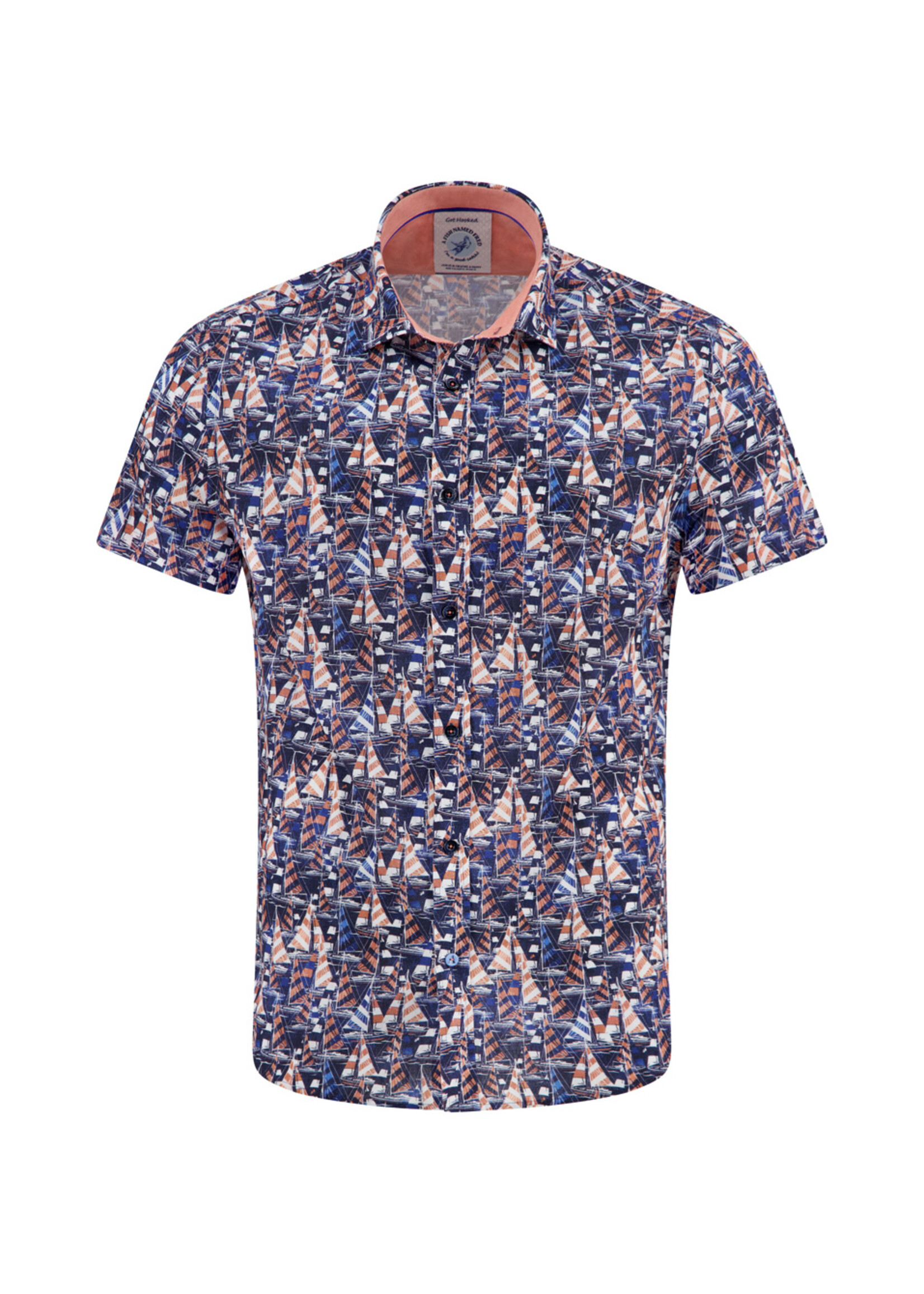 A FISH NAMED FRED Chemise mc imprimé coton/lin AFNF - VOILIERS