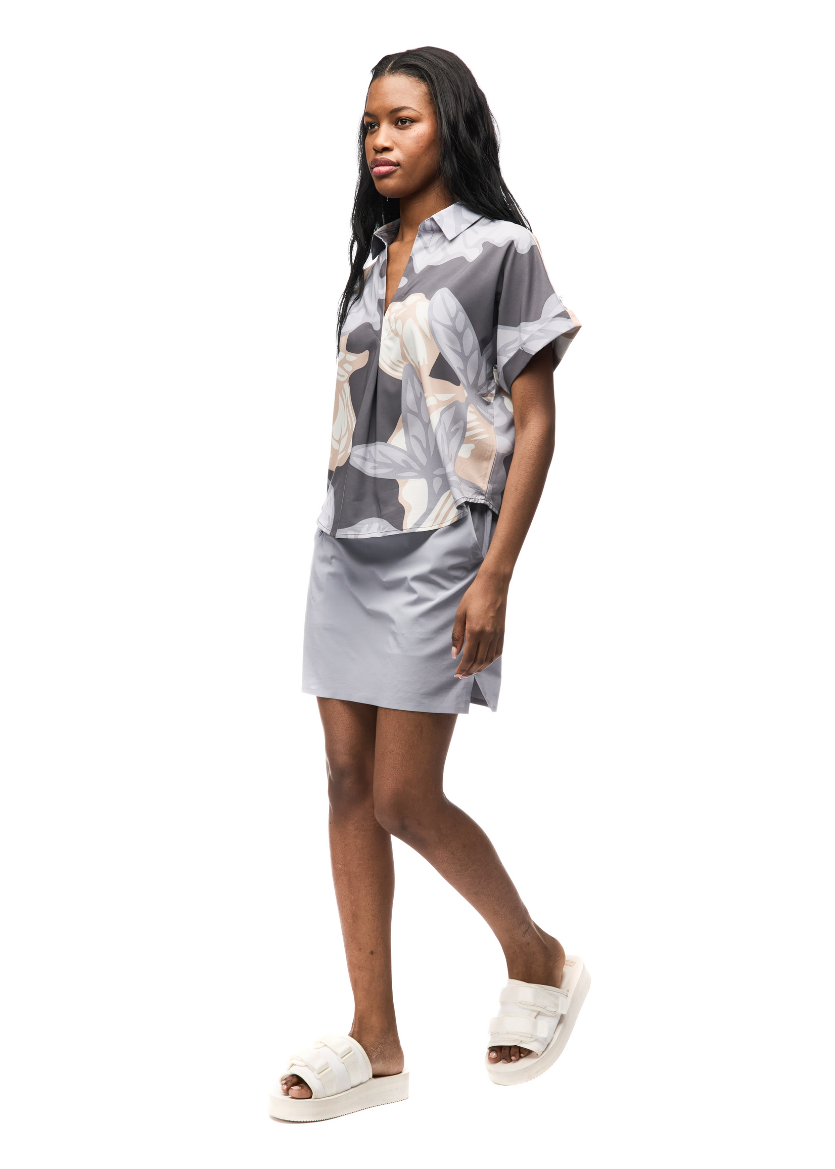 INDYEVA Blouse légère tissu extensible mc FRIVOL SHIRT - 5 couleurs disponibles