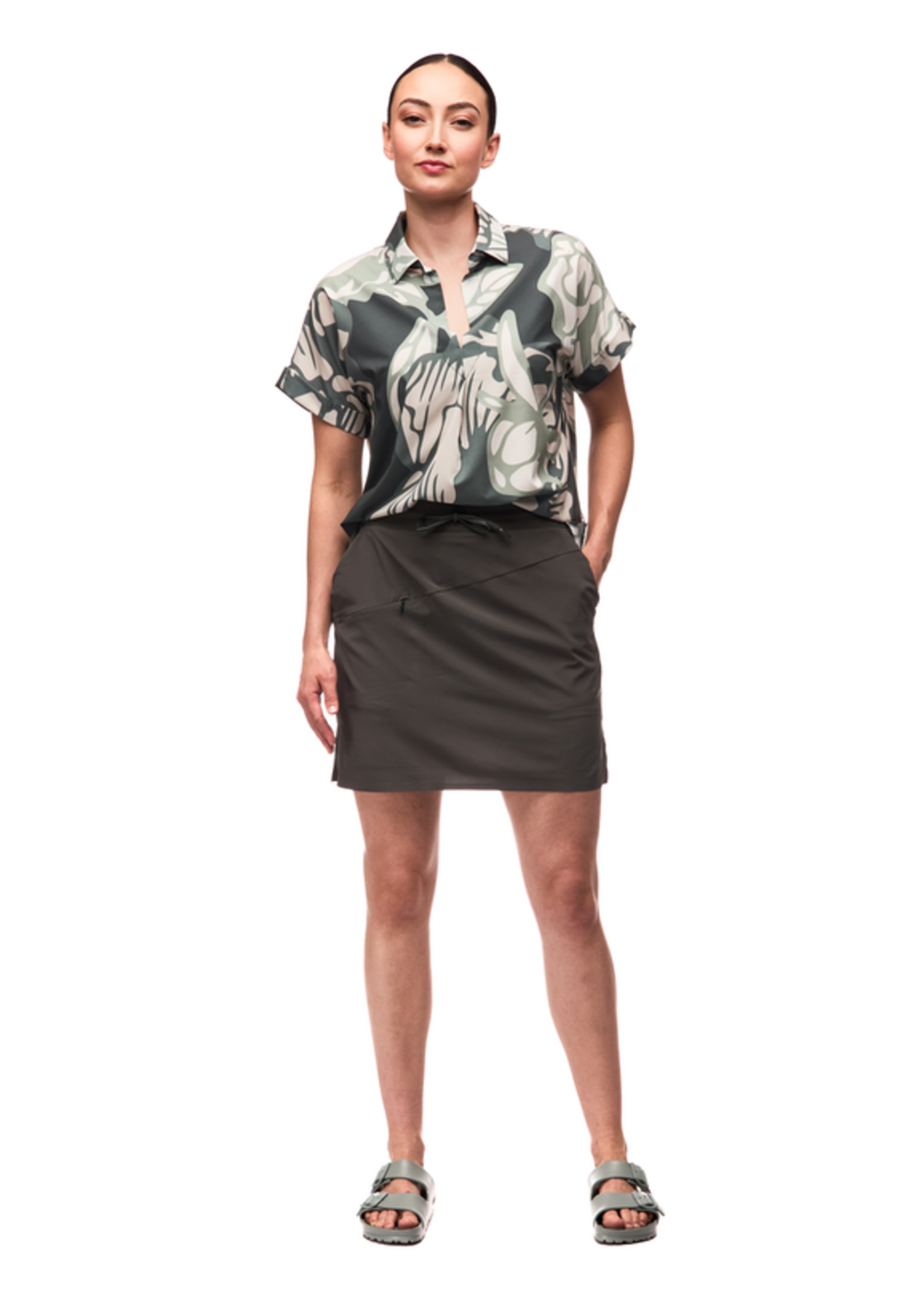 INDYEVA Lightweight stretch fabric blouse mc FRIVOL SHIRT - 5 colors available