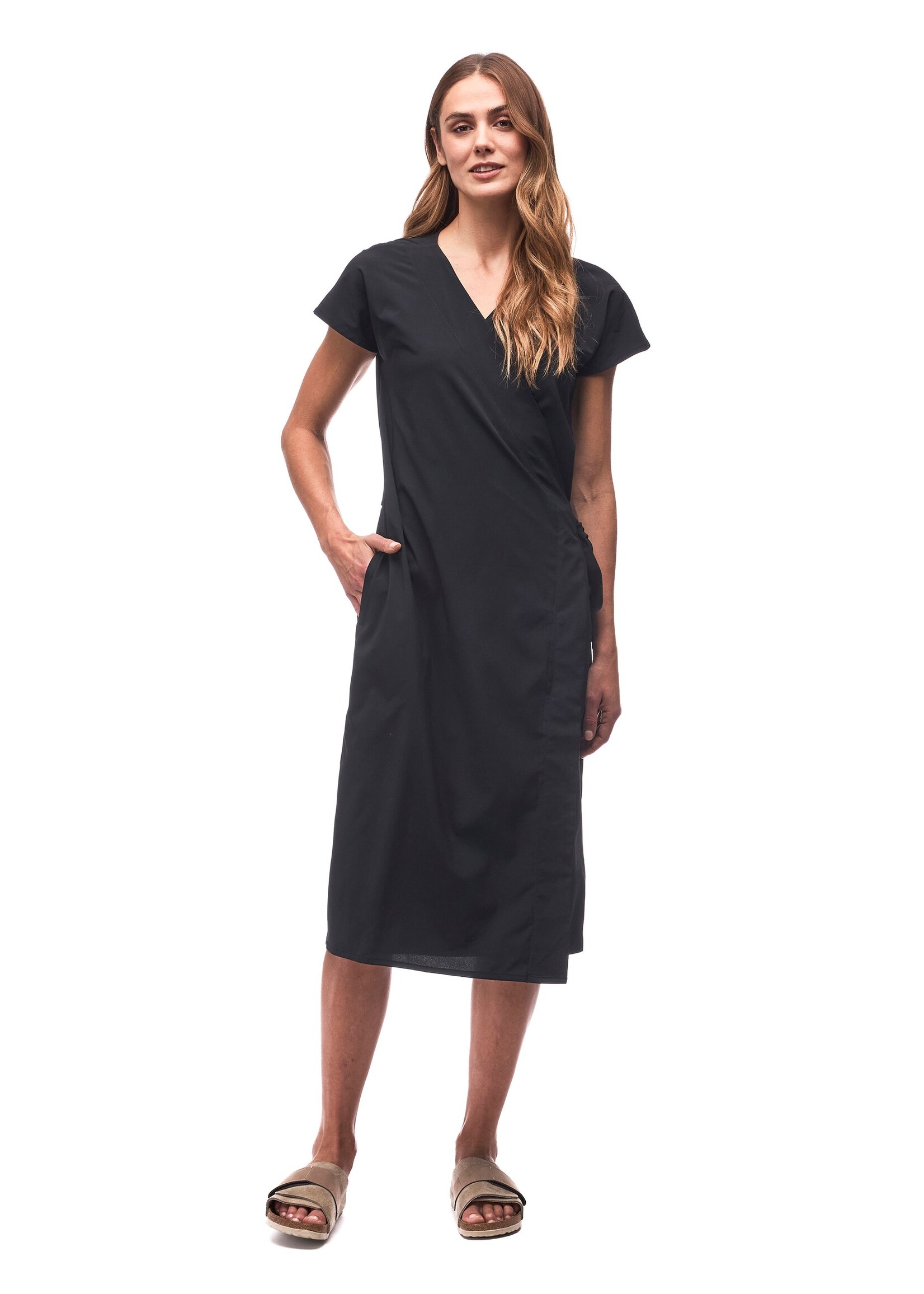 INDYEVA Robe légère en tissu extensible cache-coeur - KAVITA - 3 couleurs disponibles