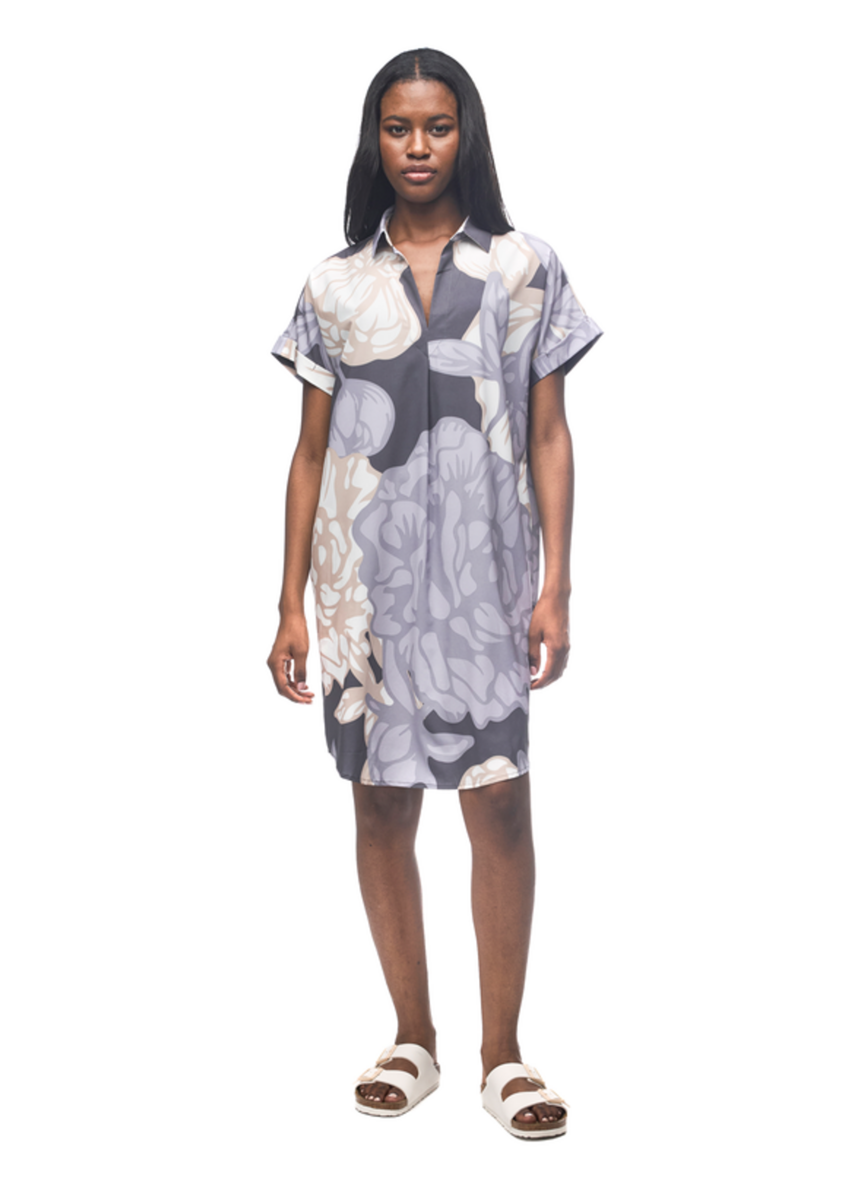 INDYEVA Robe chemise légère tissée extensible  -FRIVOL- 8 couleurs disponibles