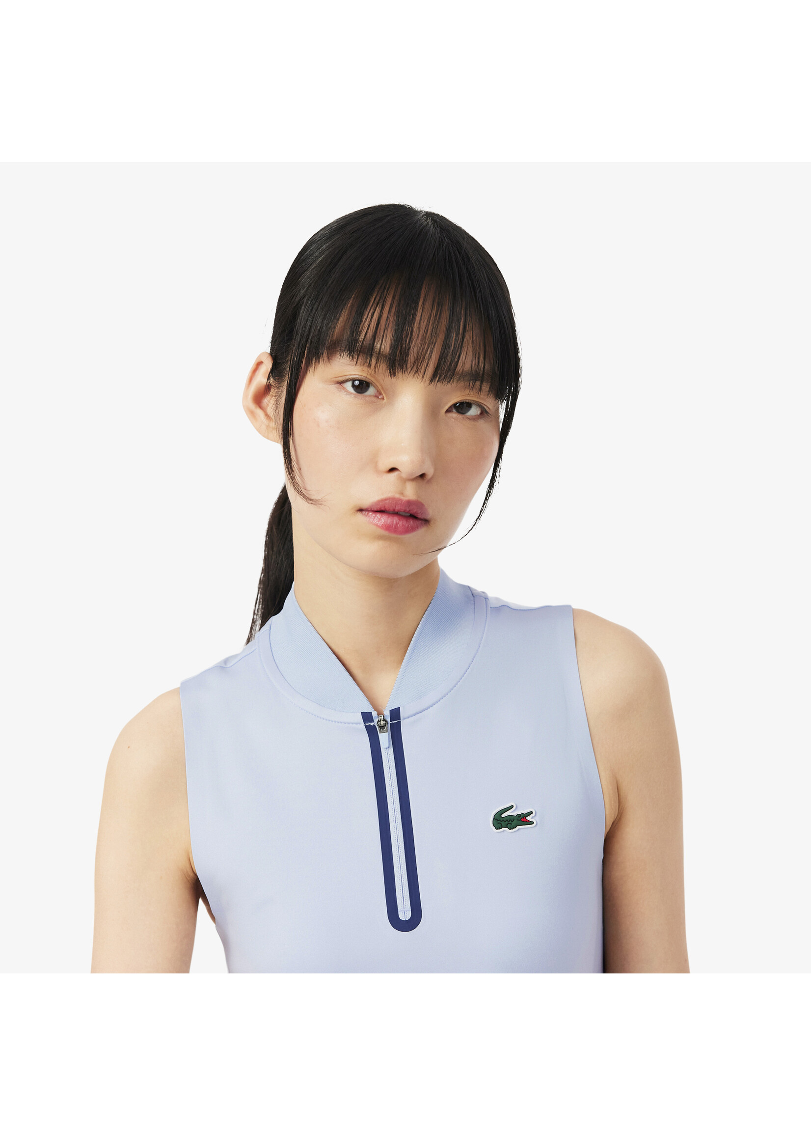 LACOSTE Polo sans manches avec fermeture éclair contrastante - LACOSTE