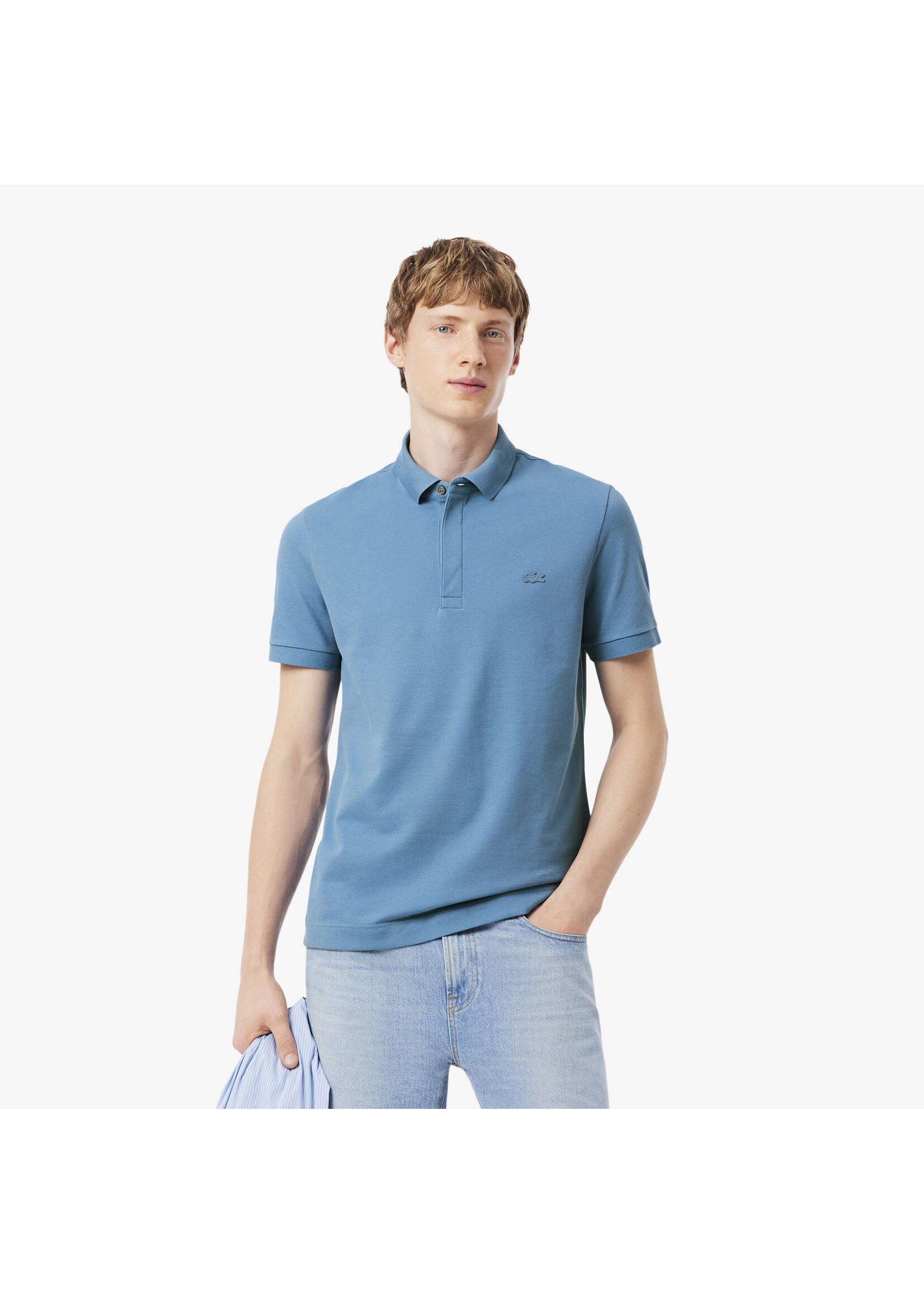 LACOSTE Polo Smart Paris en piqué de coton stretch pour homme-Bleu abysse