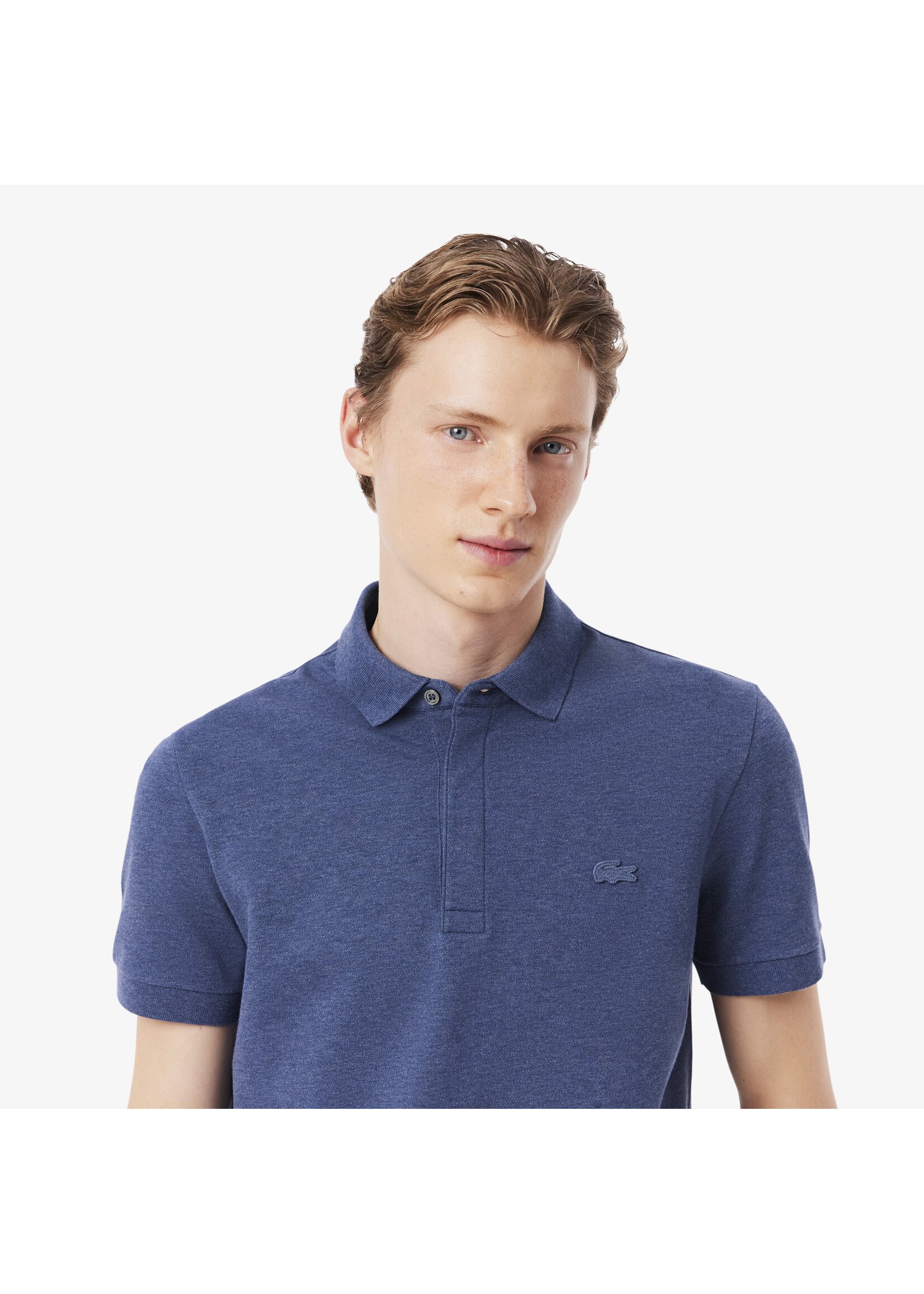 LACOSTE Polo Smart Paris en piqué de coton stretch pour homme-BLEU CHINÉ