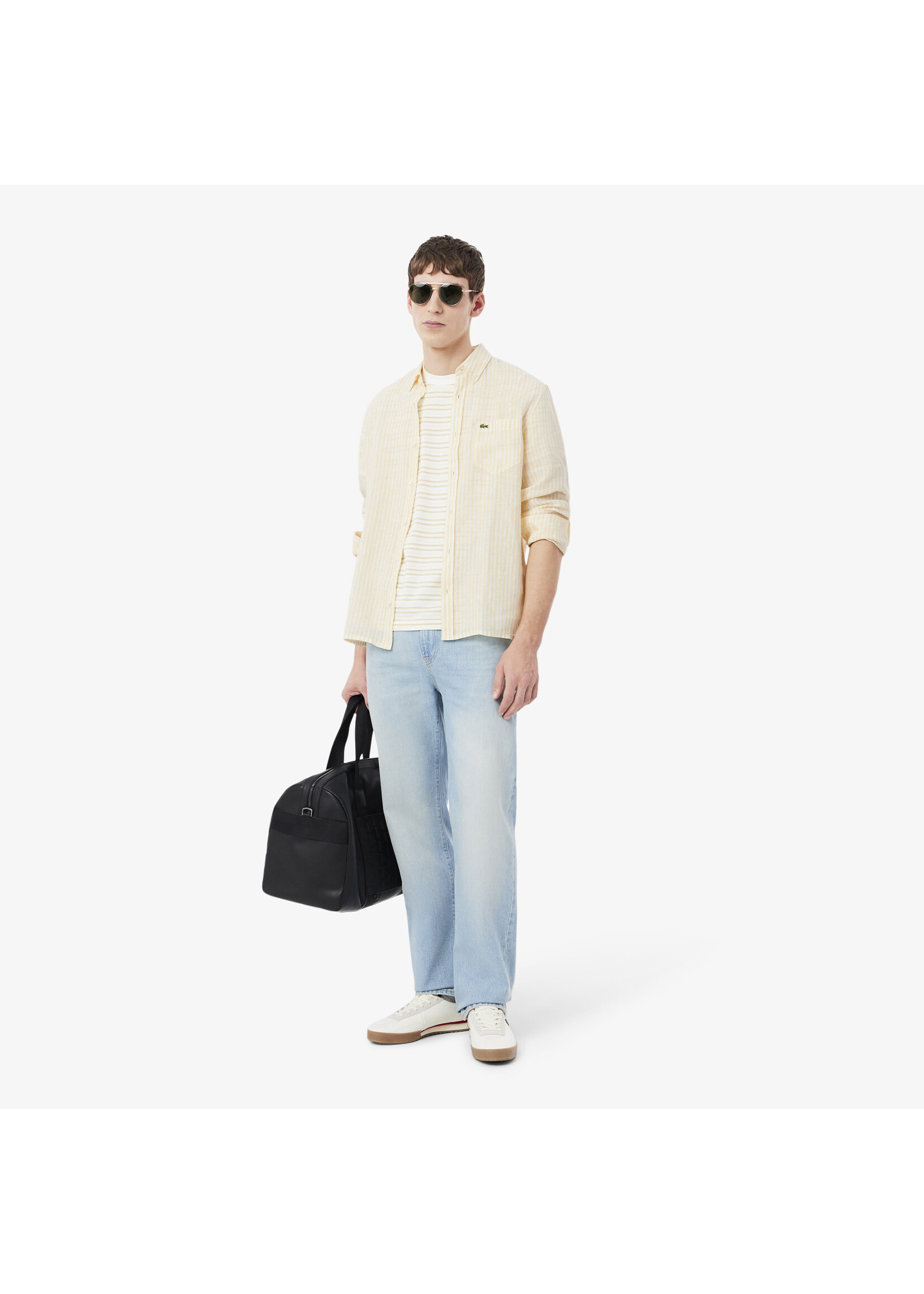 LACOSTE LACOSTE striped cotton long-sleeved shirt - available in 2 colors