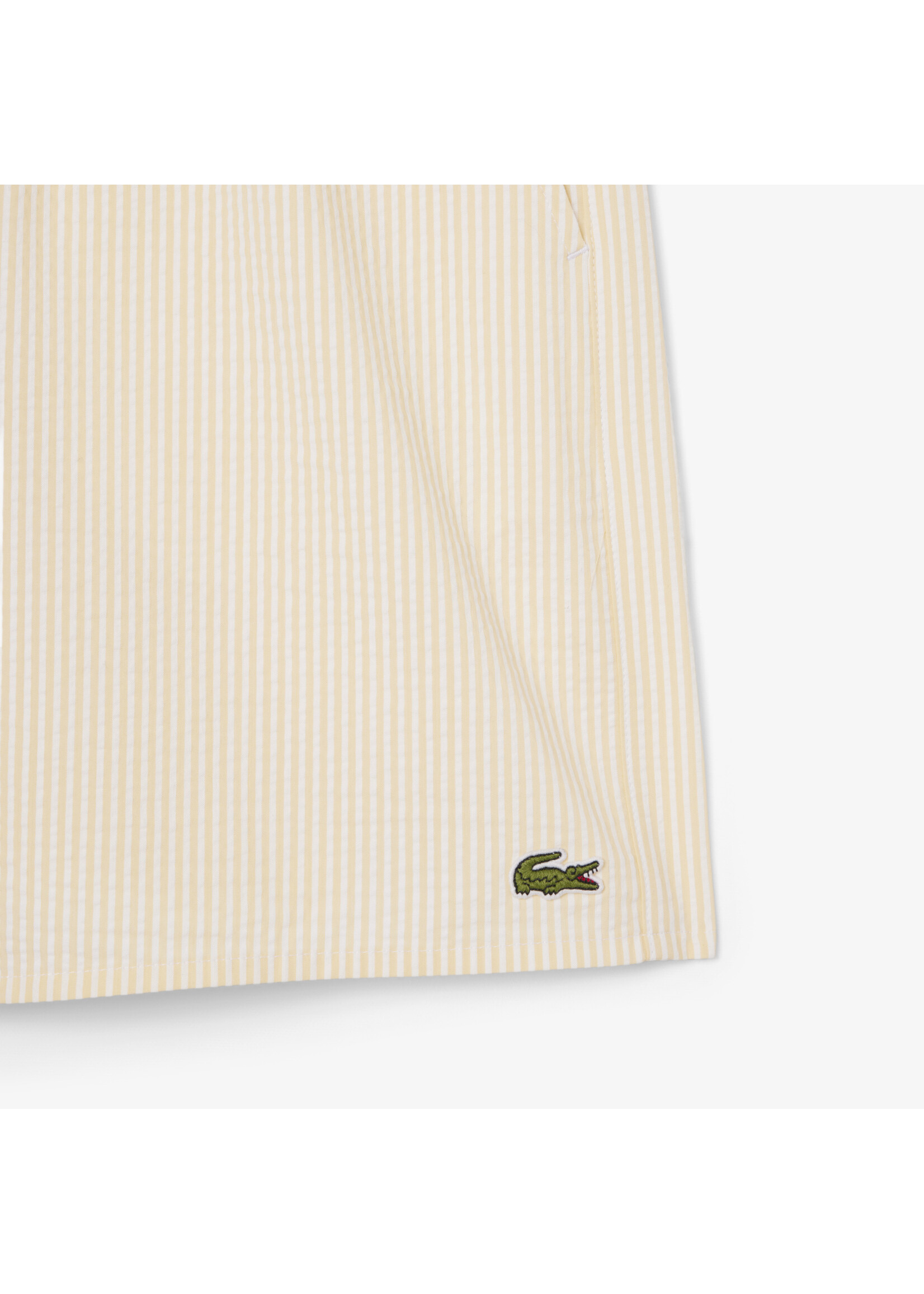 LACOSTE Short de bain mi-long rayé texturé pour homme - 3 couleurs disponibles