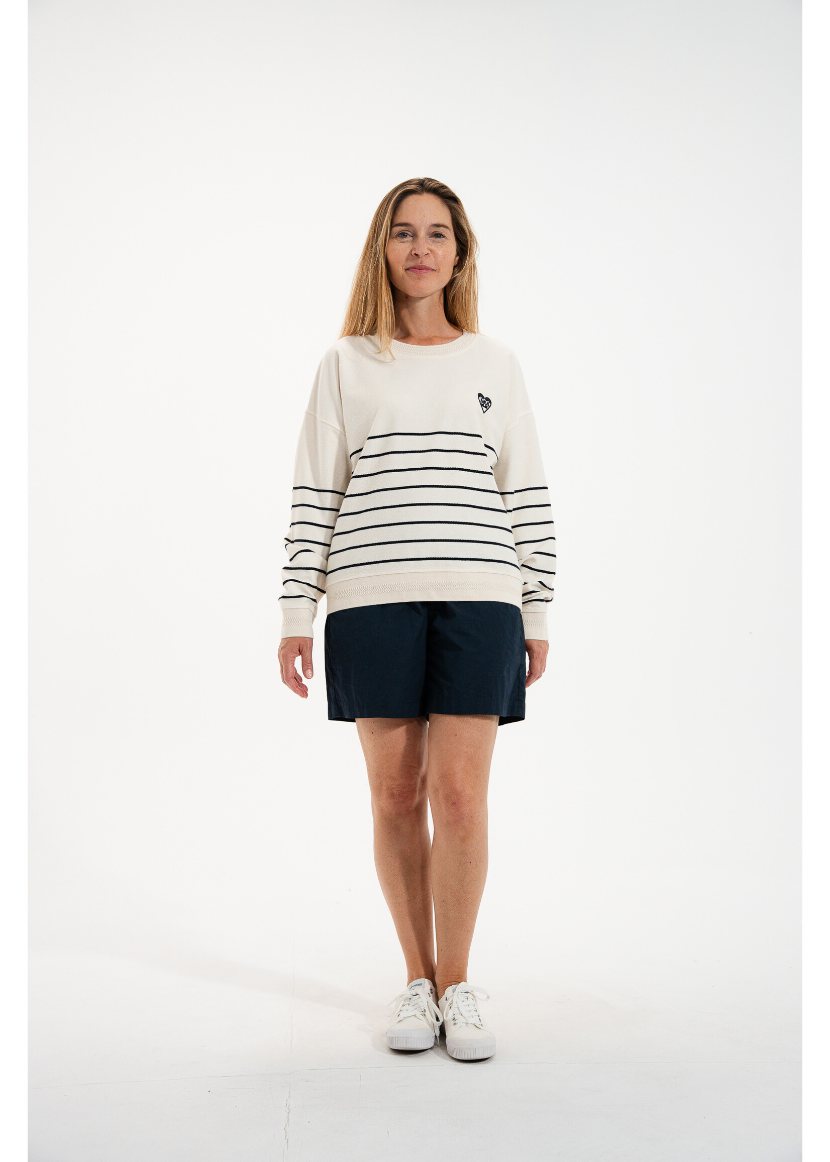 MAT DE MISAINE Pull rayé en molleton doux ML 100% coton bio- MIKELI