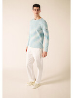 SAINT-JAMES St-James 100% cotton Breton striped shirt with elbow patches- MERIDIEN MODERNE COUD