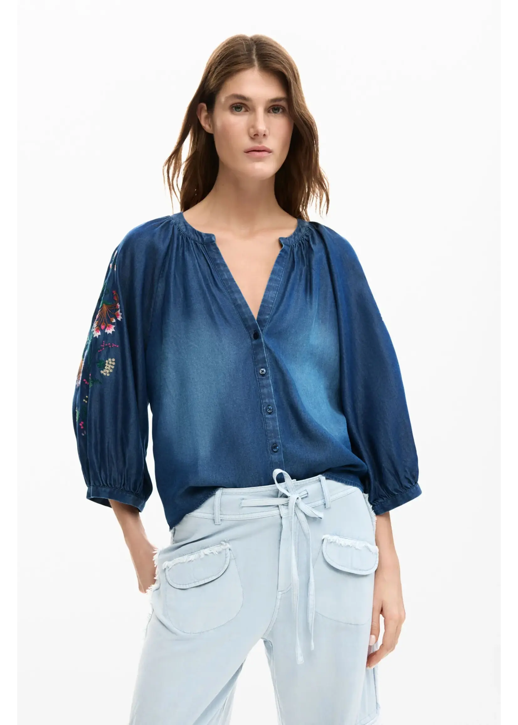 DESIGUAL Blouse Desigual à manches longues bouffantes BLUS_CHAMBRE