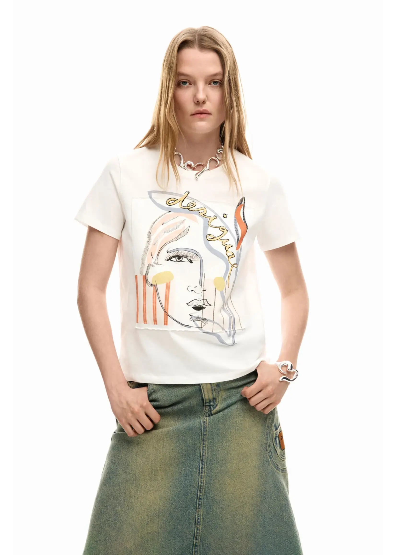 DESIGUAL T-shirt Desigual avec broderie visage TS_VILMA