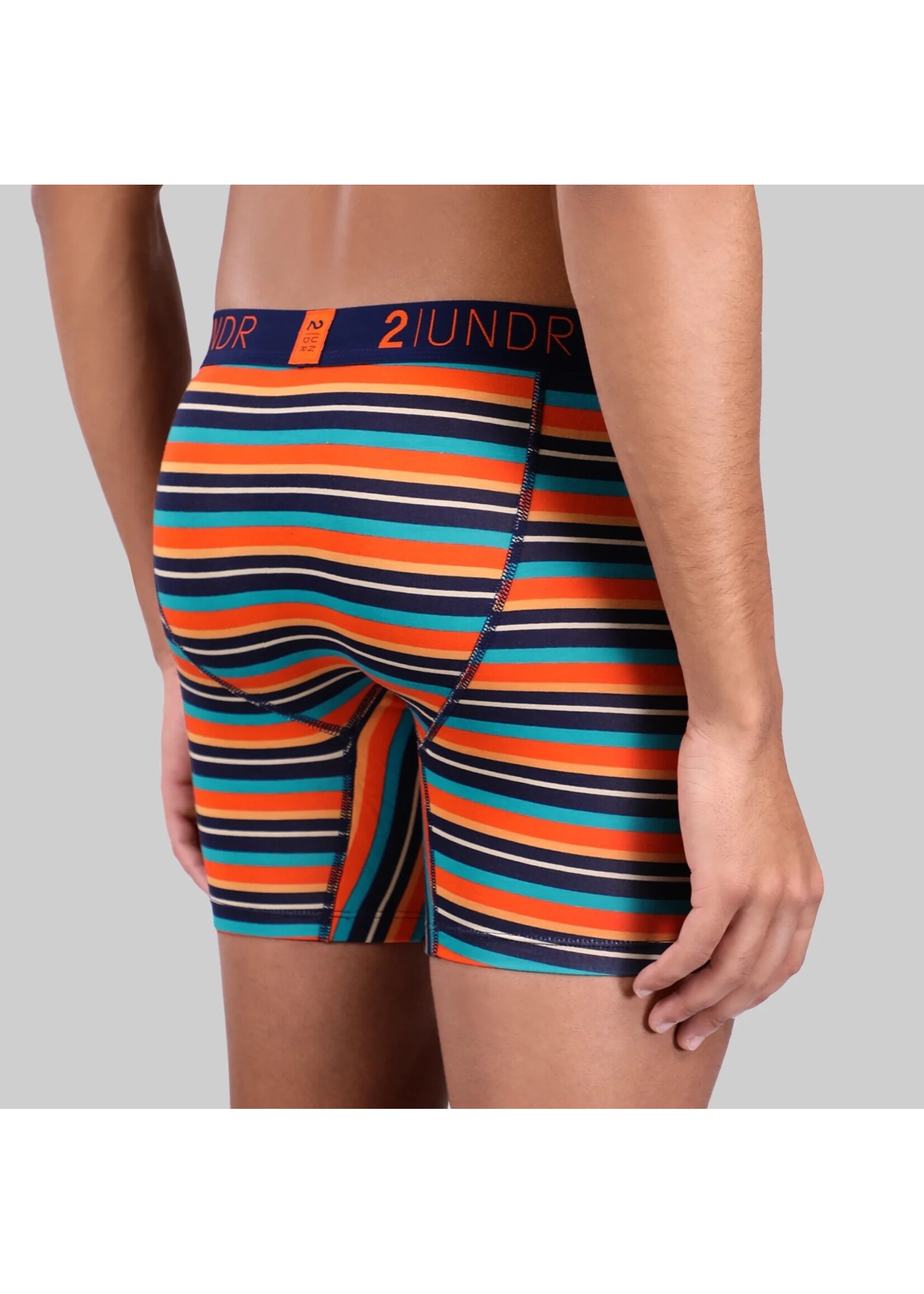 2|UNDR Boxer 6'' Swing Shift en mélange de modal avec rayures multi-Homme