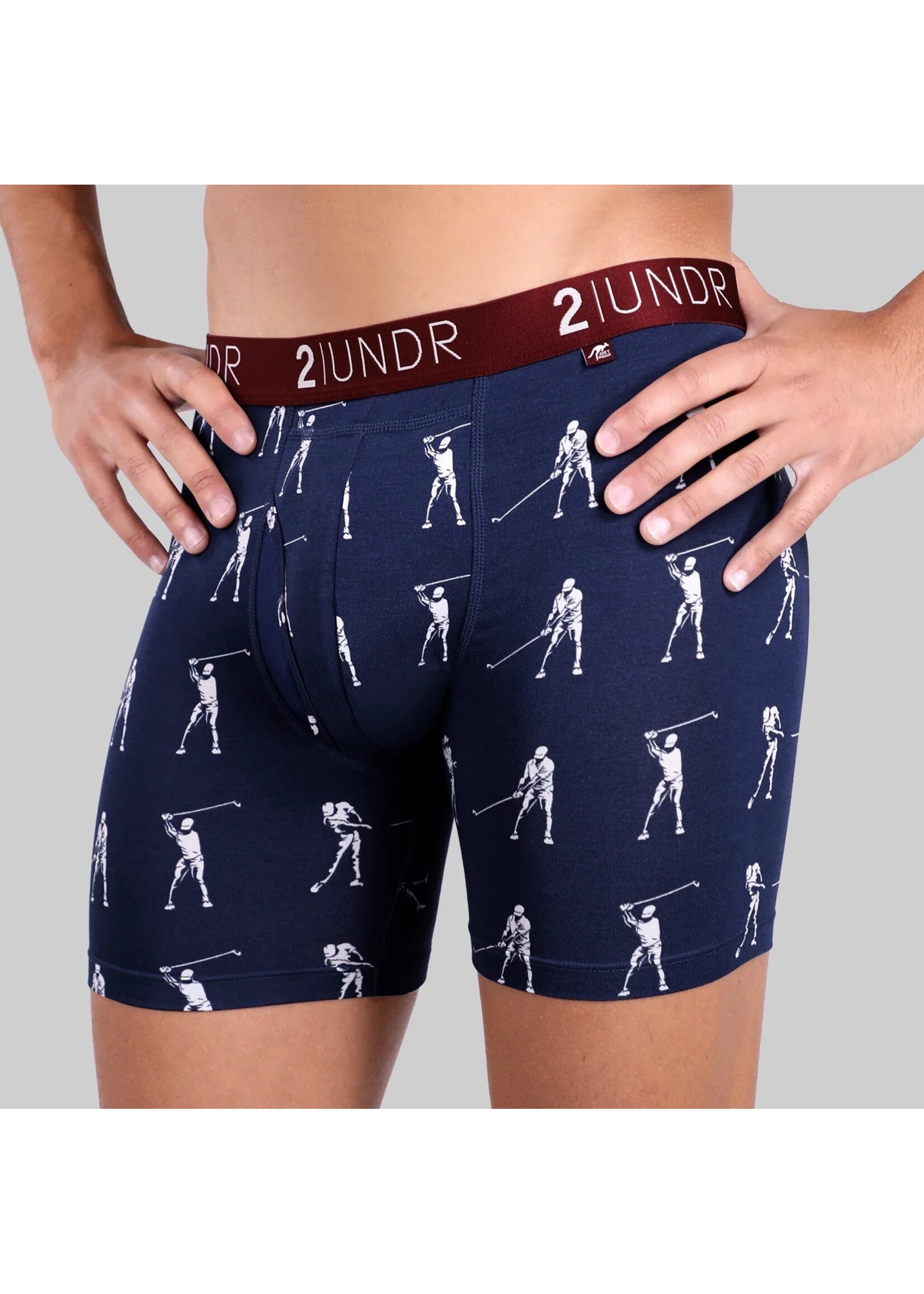 2|UNDR Boxer 6'' Swing Shift en mélange de modal imprimé golfeurs-Homme