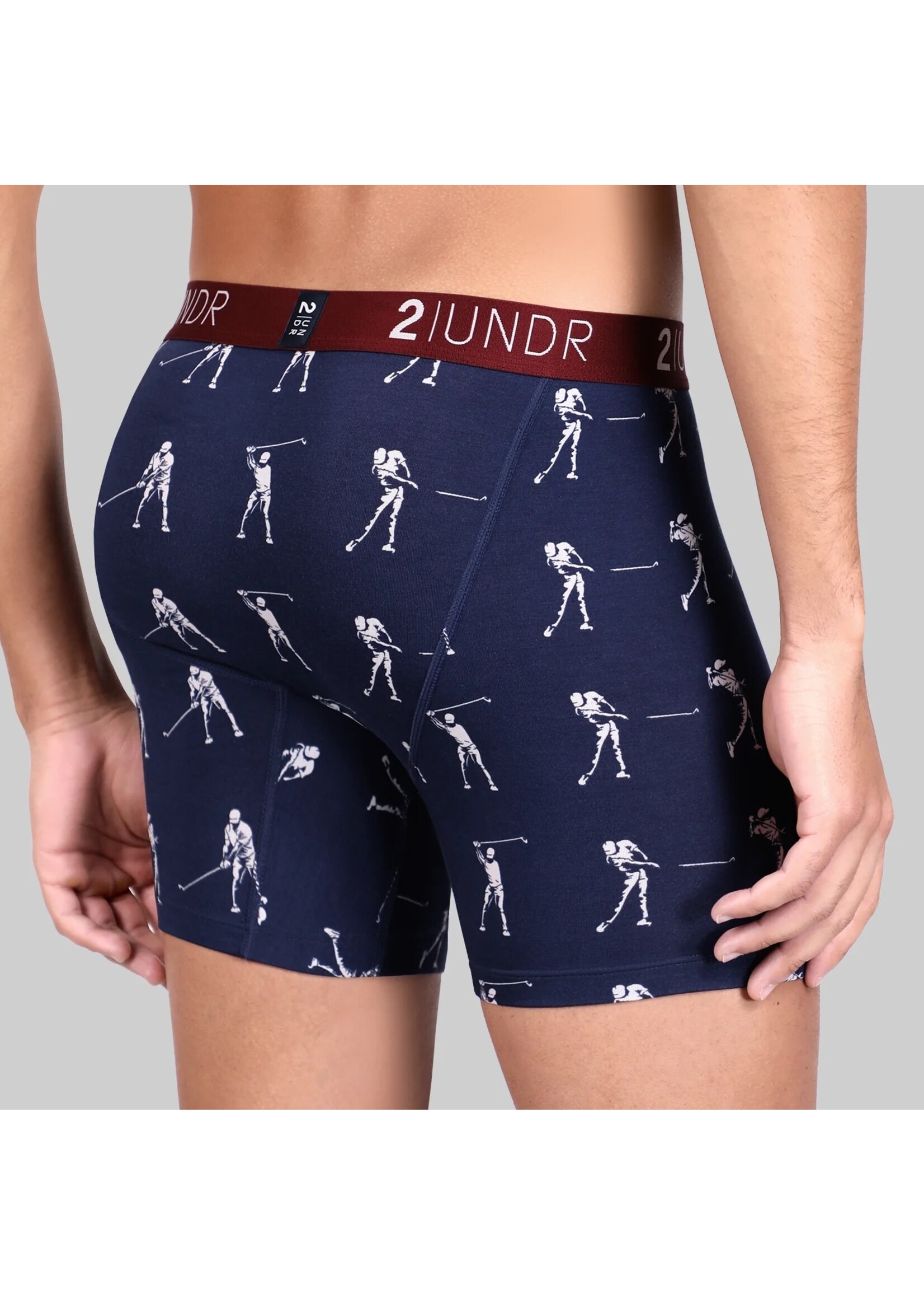 2|UNDR Boxer 6'' Swing Shift en mélange de modal imprimé golfeurs-Homme