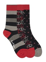 AU NOIR Chaussettes colorées (pqt 3) pour homme-Noir Rouge