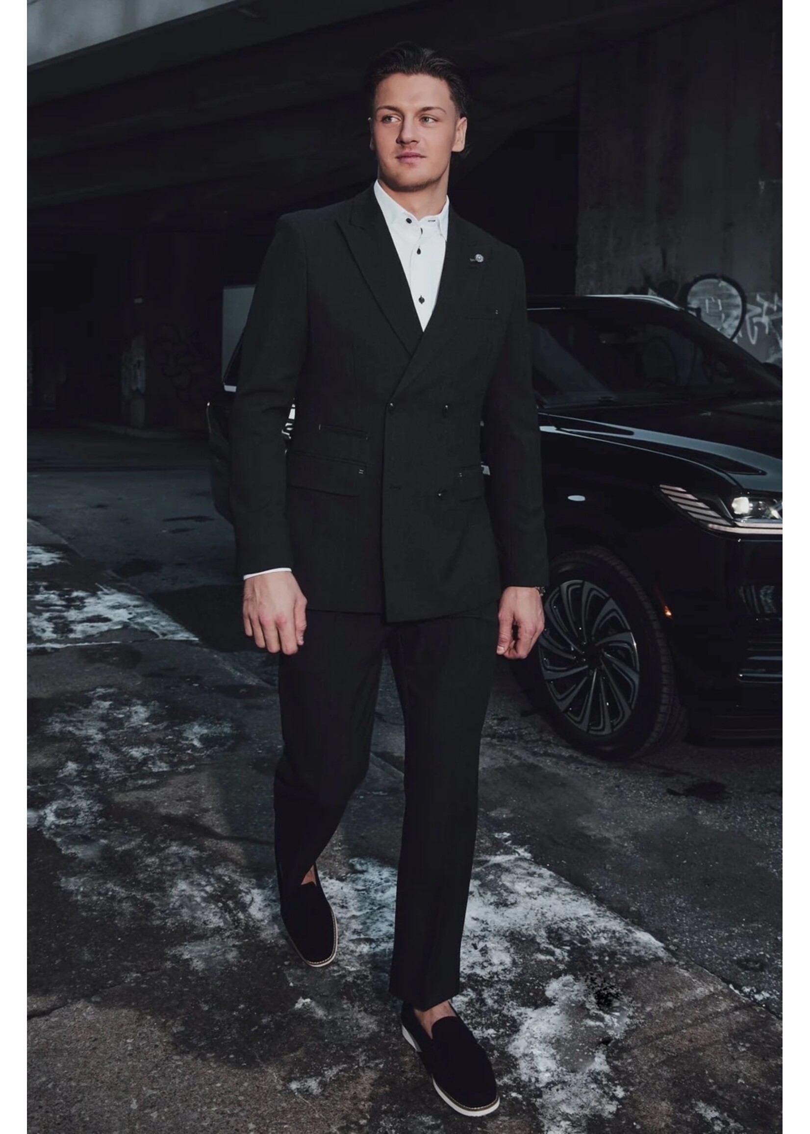 AU NOIR Veston extensible double boutonnière BOMER-Homme