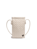 PRENELOVE Sherwood Woven Vegan Leather Phone Crossbody - Sand- preneLOVE